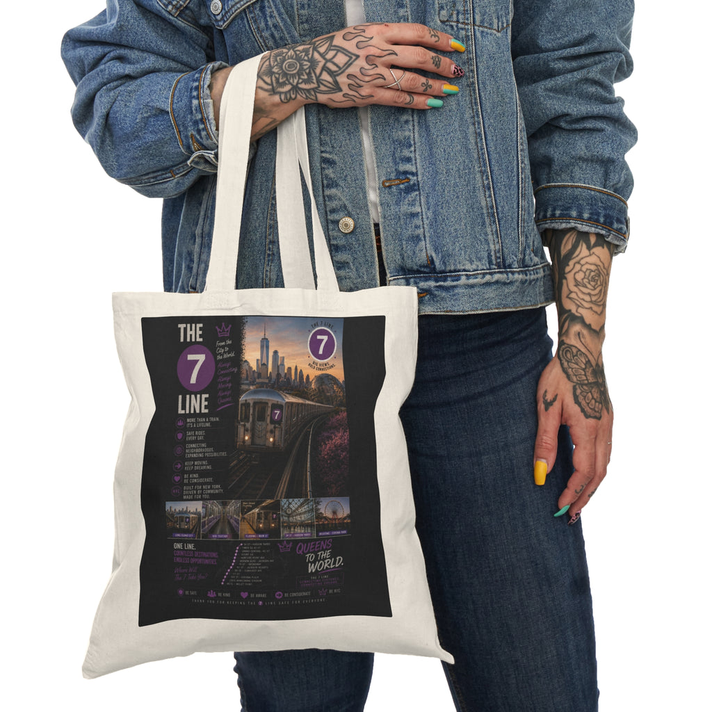 7 Line Natural Tote Bag