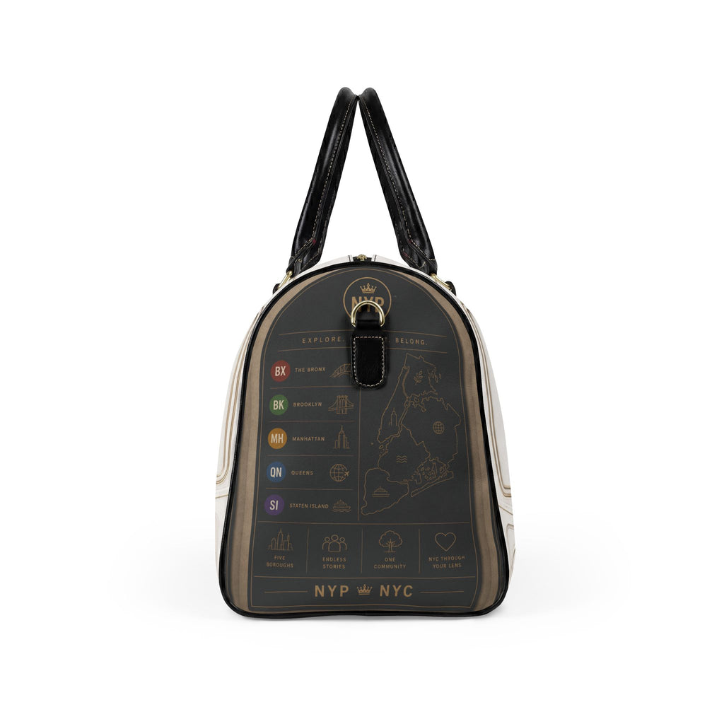 5 Line Leather Travel Bag