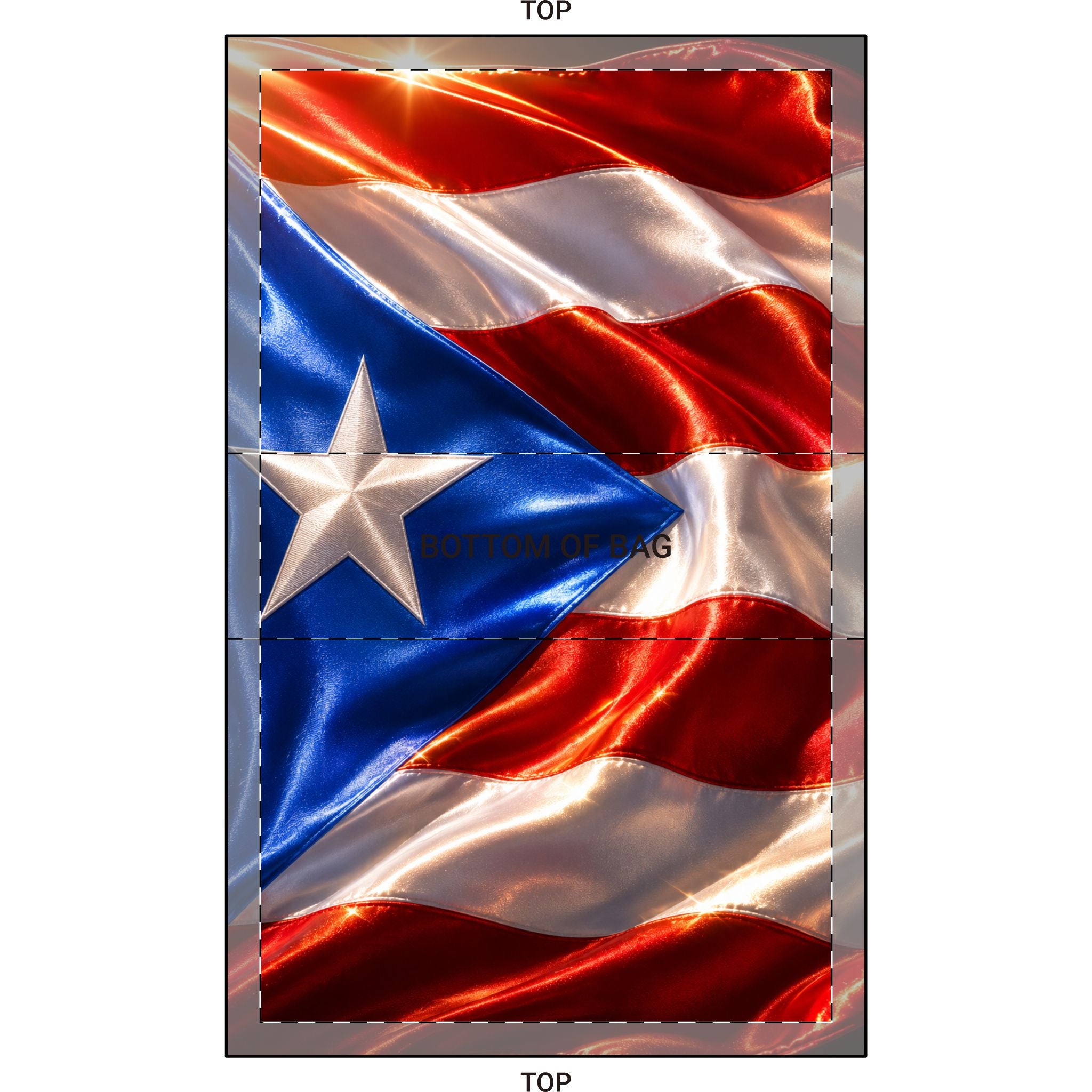 NYP Puerto Rican Flag Holographic Makeup Bag