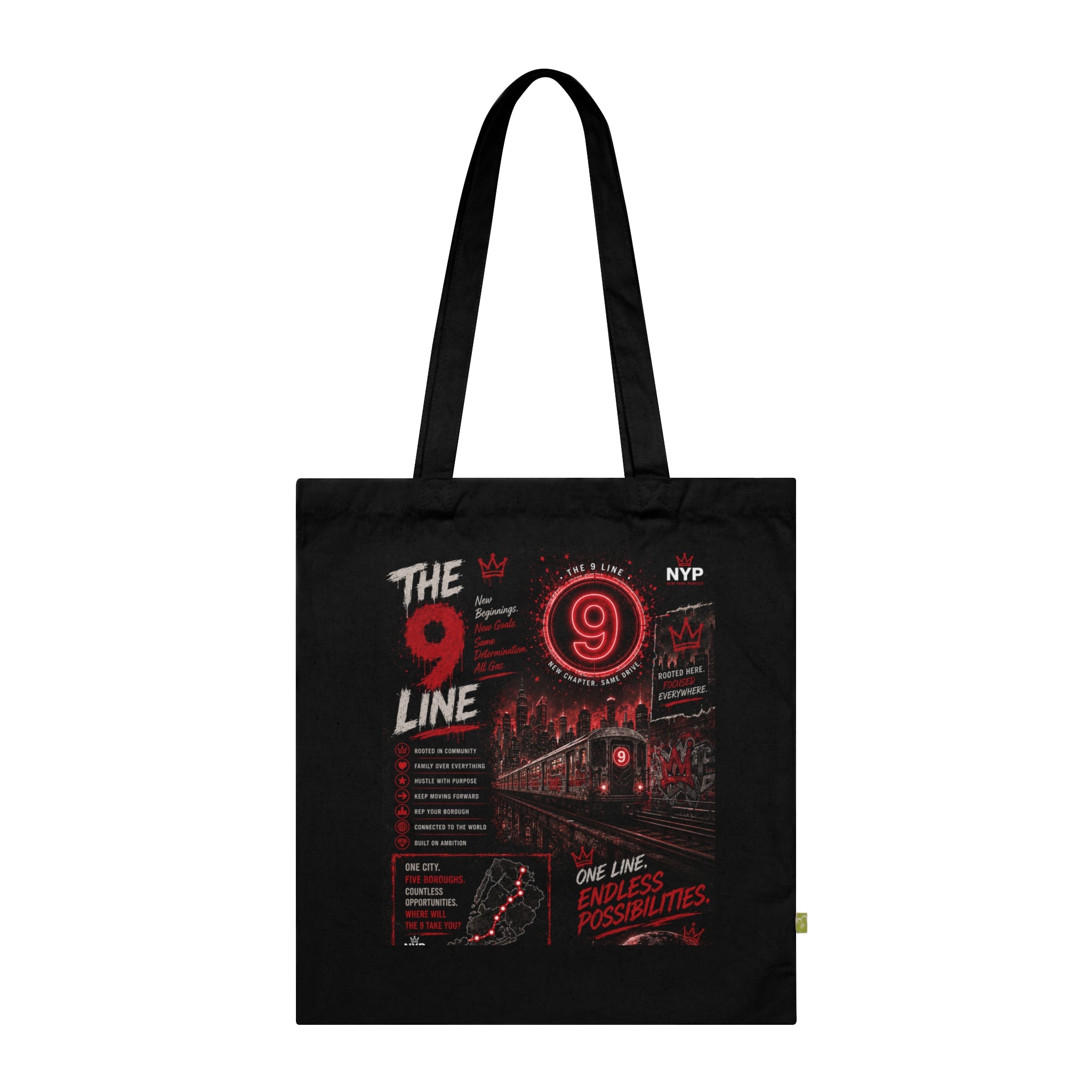 NYP 9  Line Organic Cotton Tote Bag