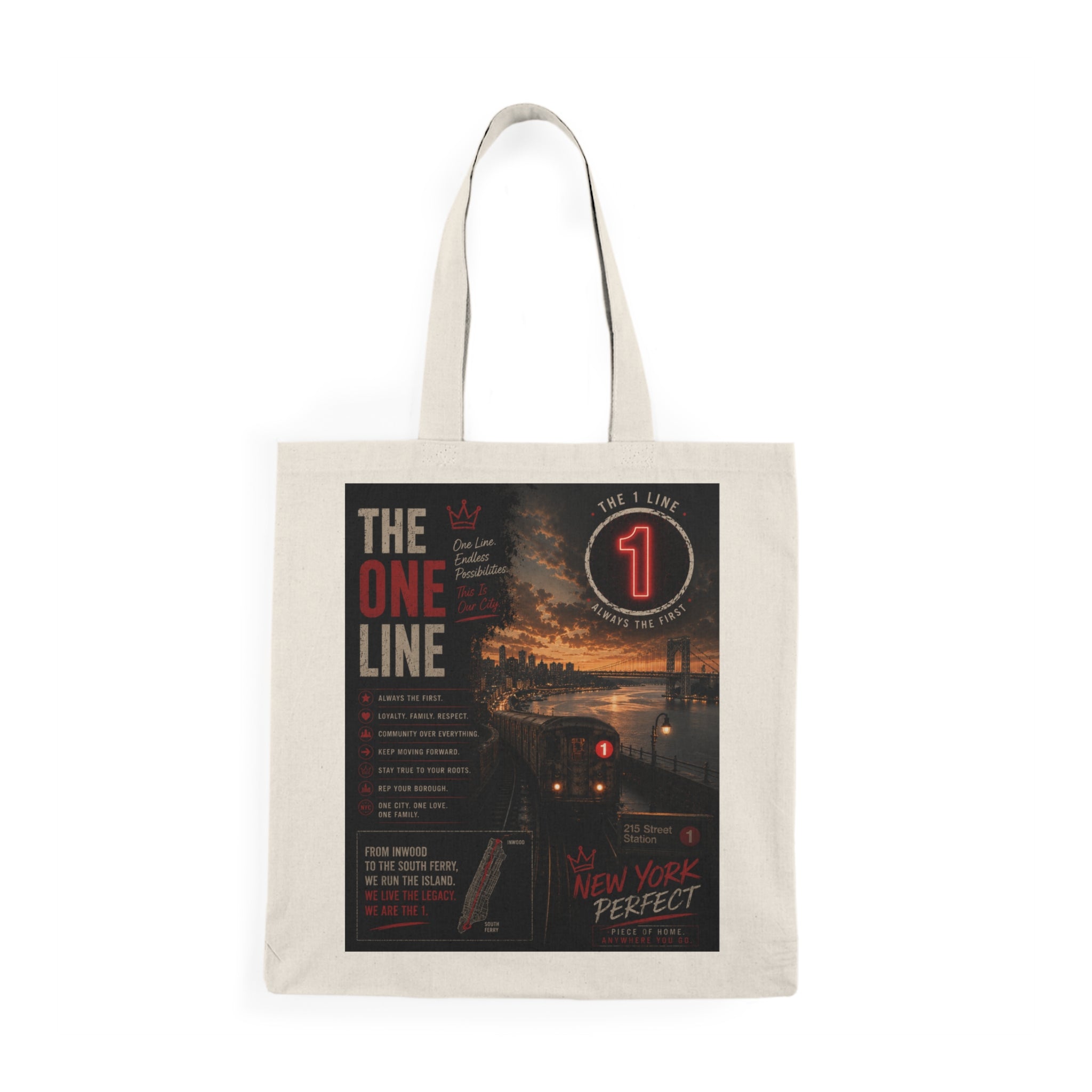 1 Line Natural Tote Bag
