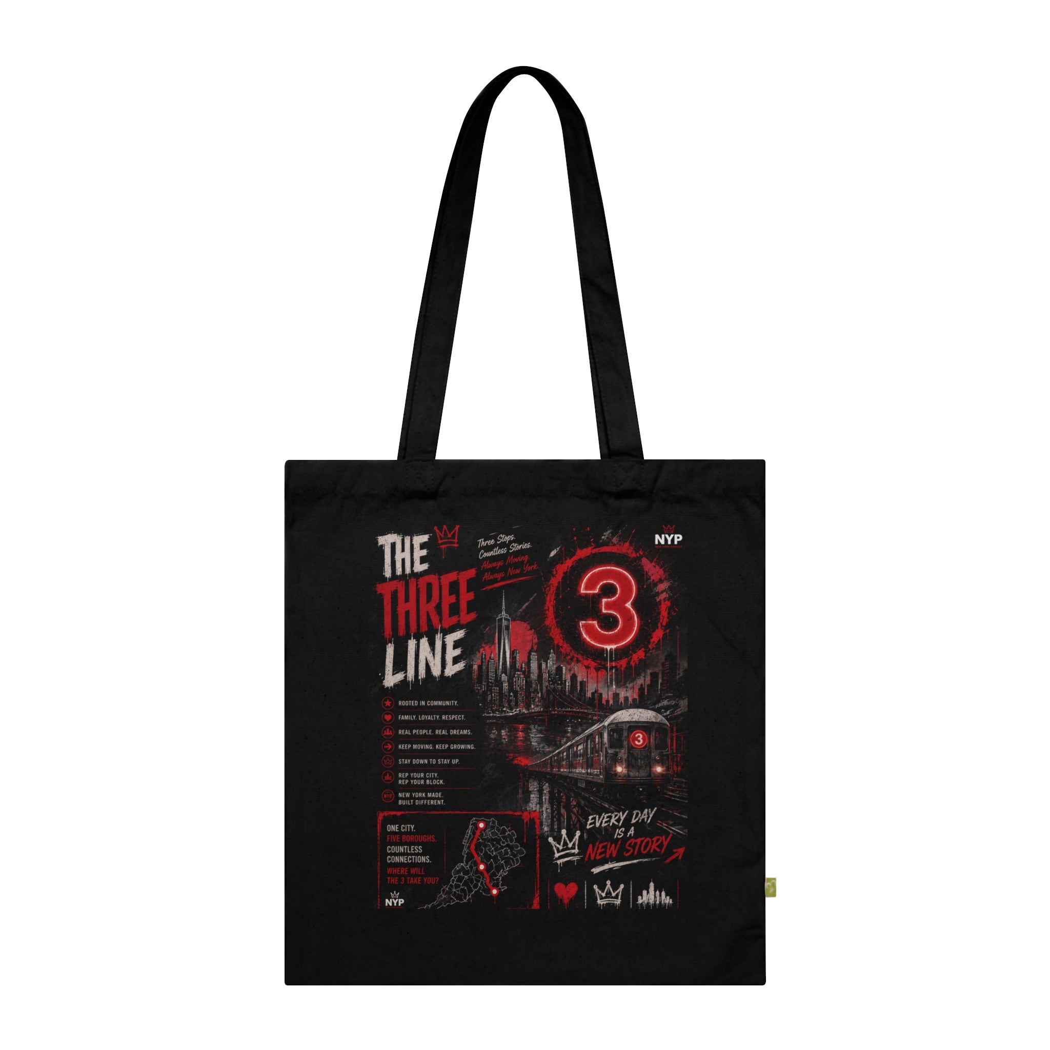 NYP 3 Line Organic Cotton Tote Bag