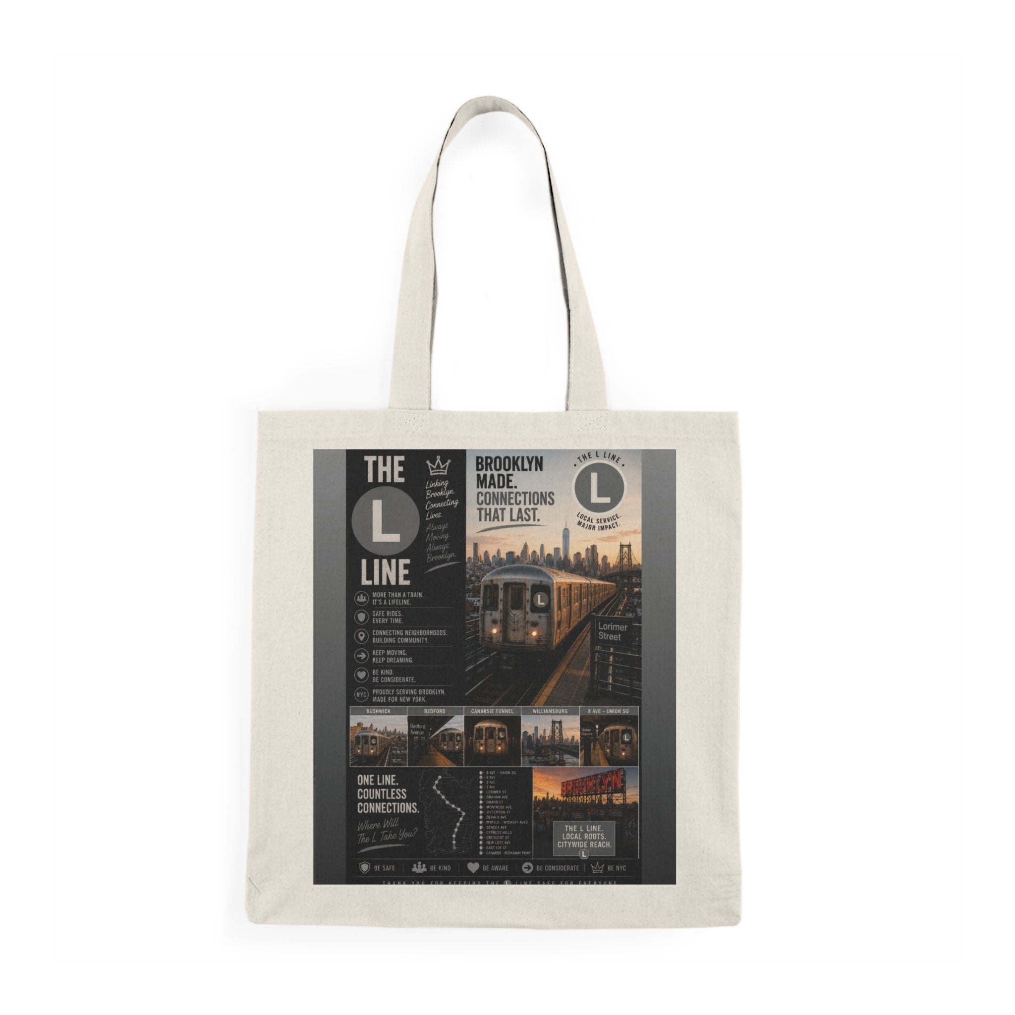 L Line Natural Tote Bag