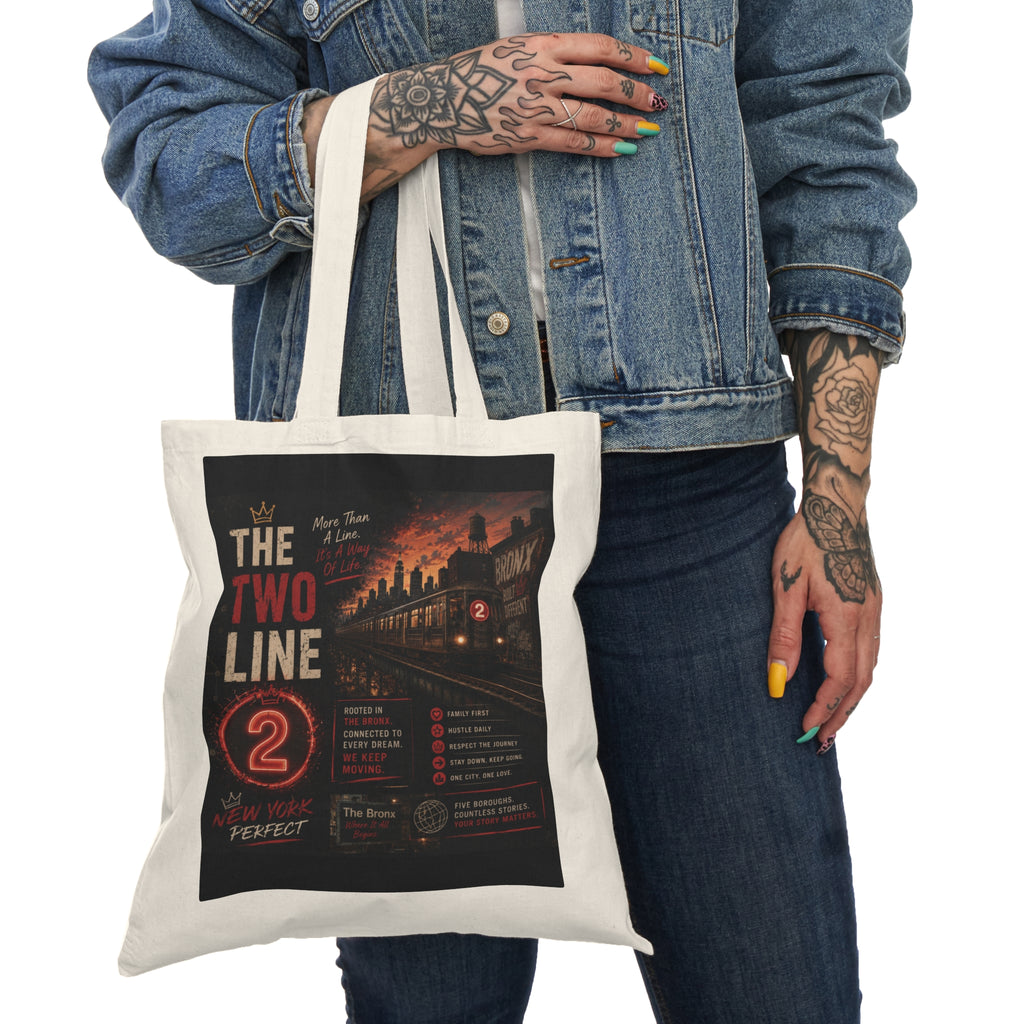2 Line Natural Tote Bag