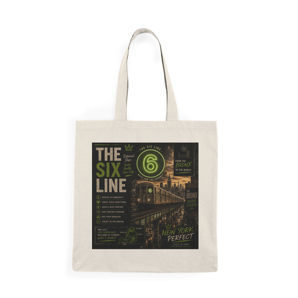 6 Line Natural Tote Bag