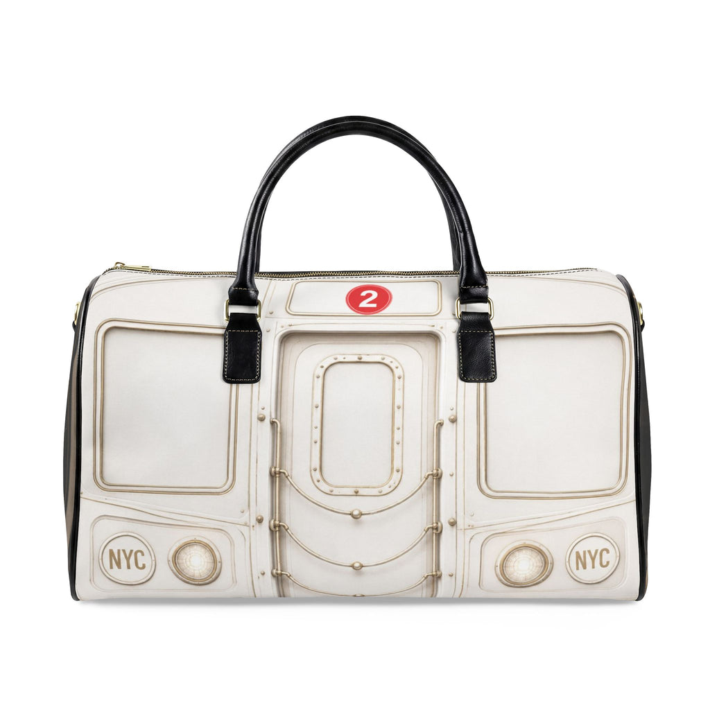 2 Line Faux Leather Travel Bag