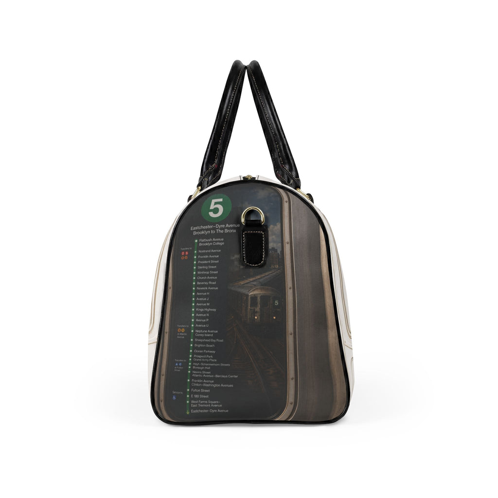 5- Train Faux Leather Travel Bag