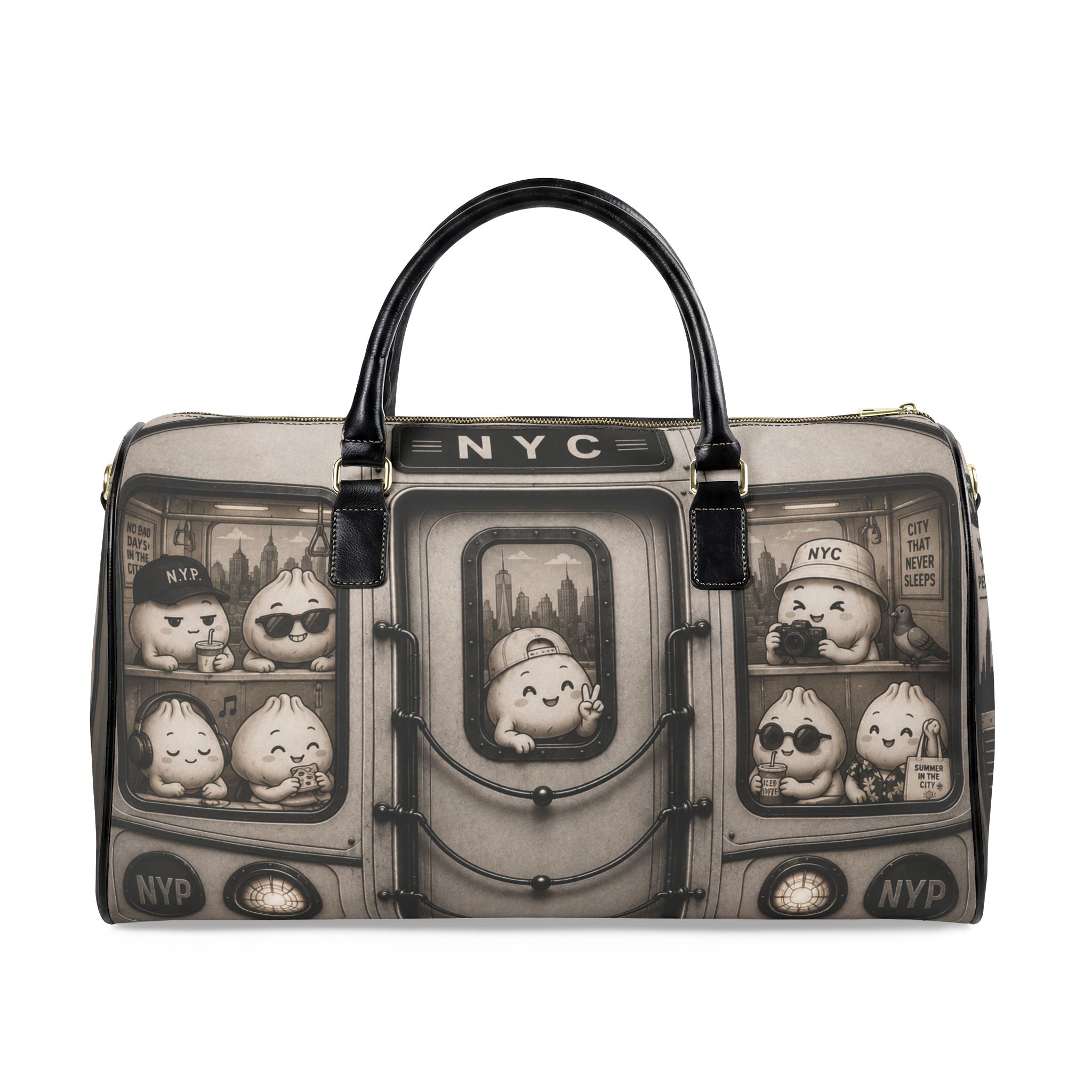 Faux Leather Travel Bag