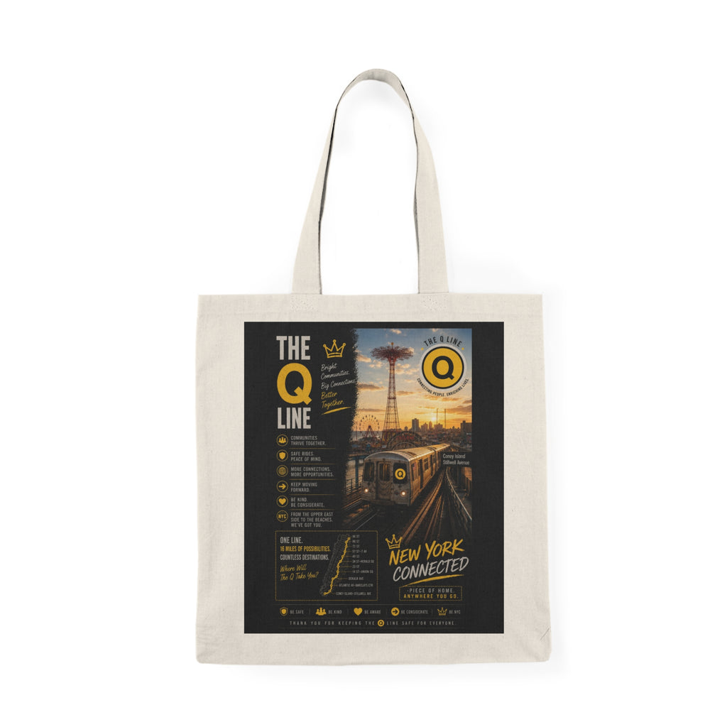 Q Line Natural Tote Bag