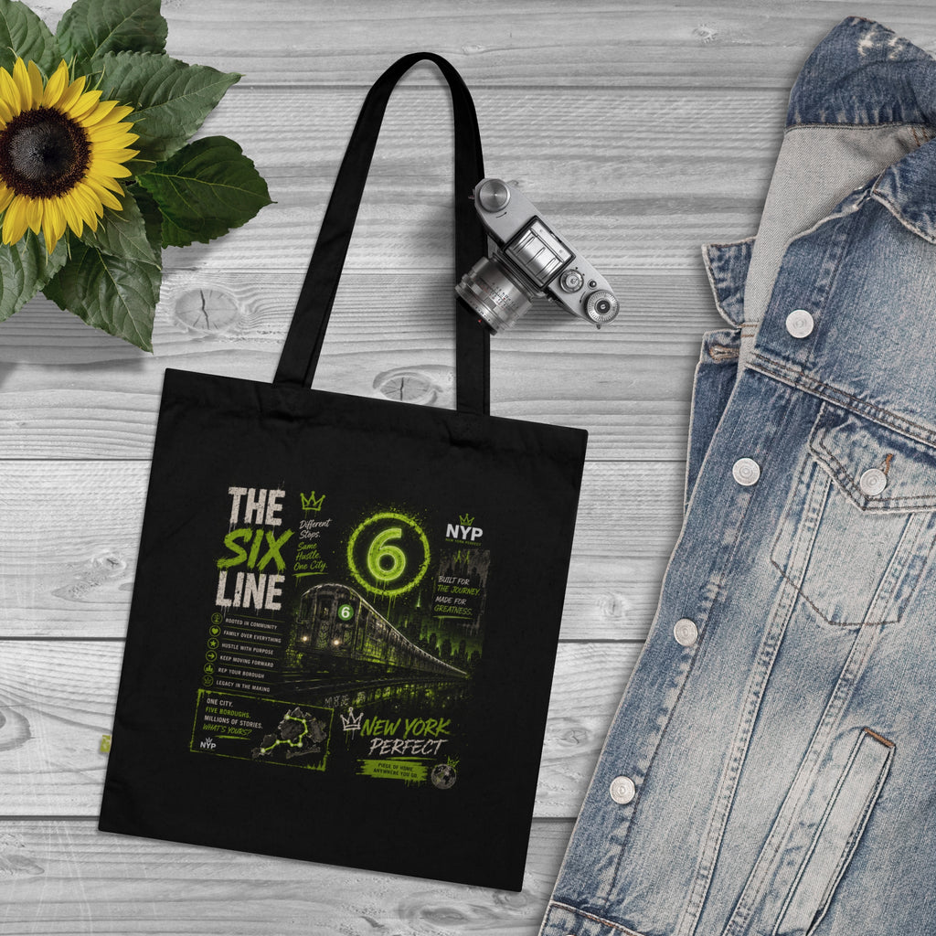 6 Line Organic Cotton Tote Bag