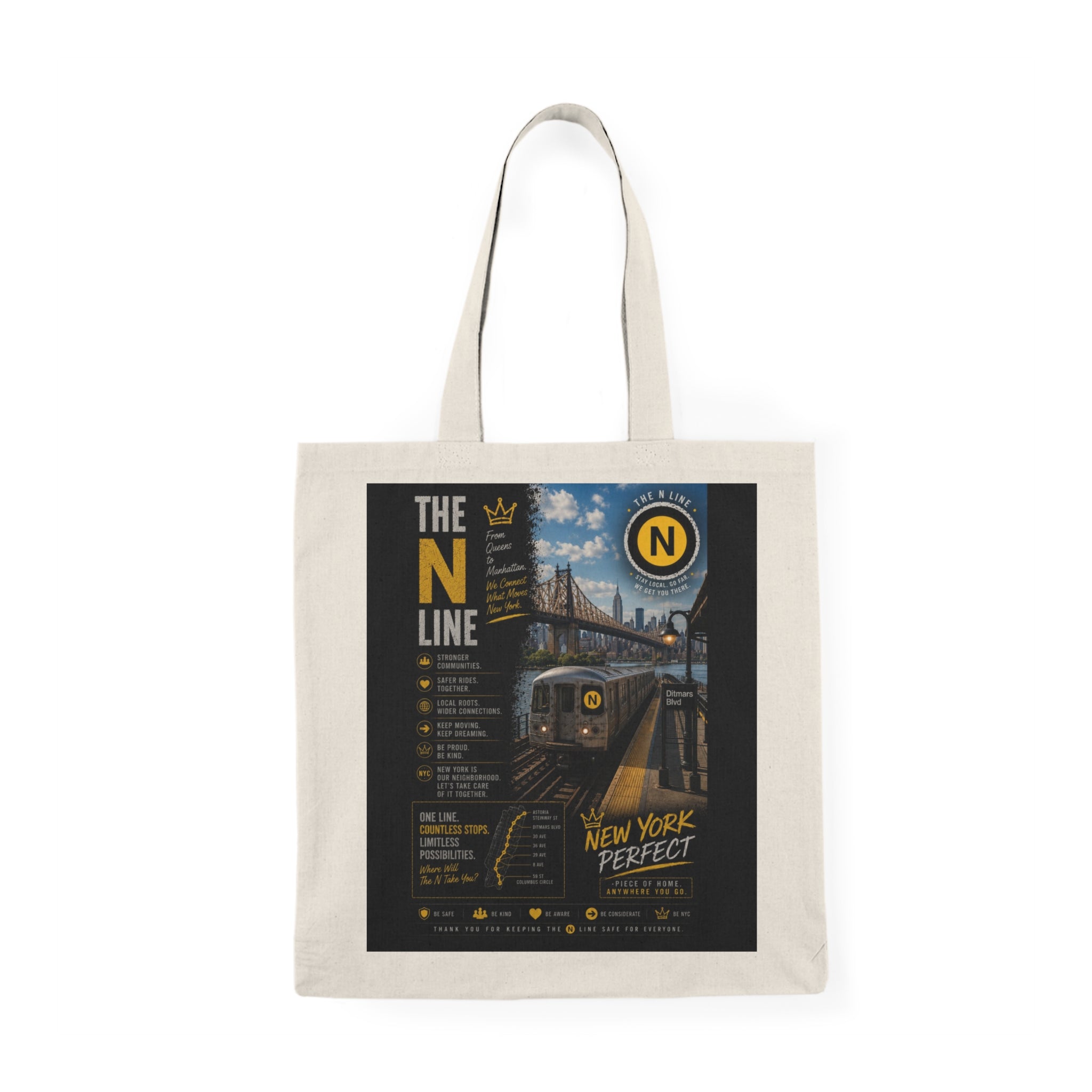 N Line Natural Tote Bag