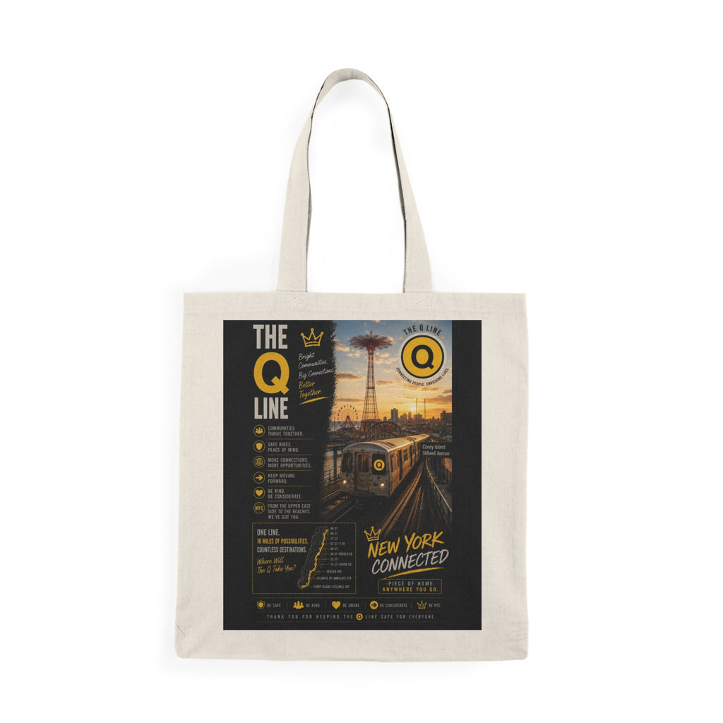 Q Line Natural Tote Bag