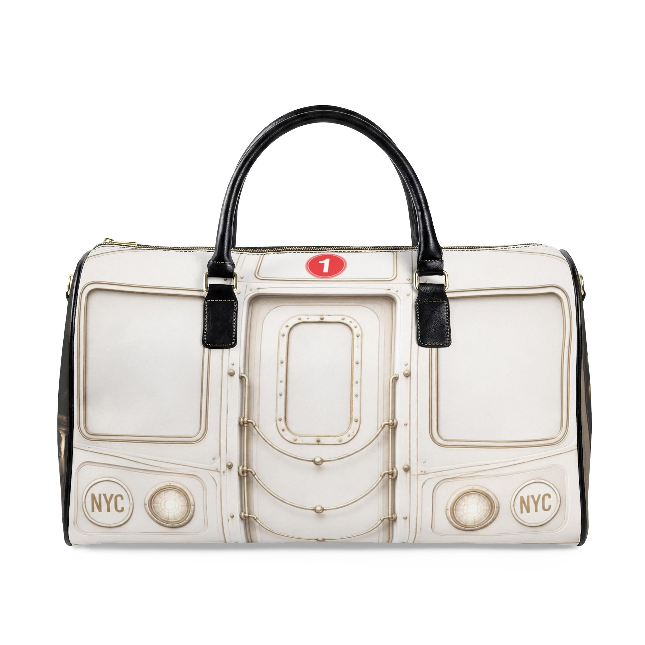 1 Line Faux Leather Travel Bag