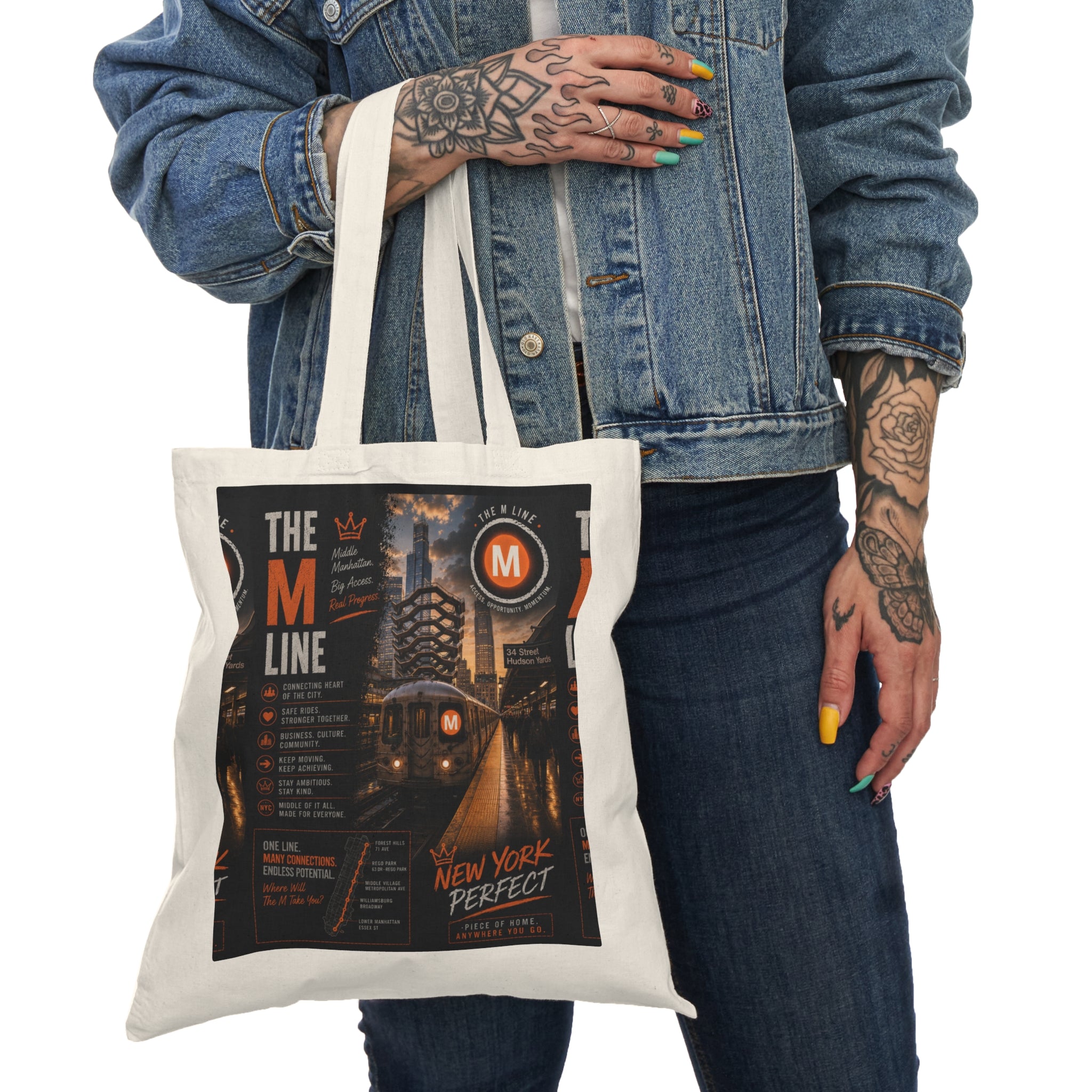 M Line Natural Tote Bag