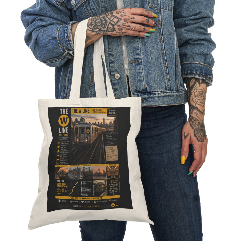 W Line Natural Tote Bag