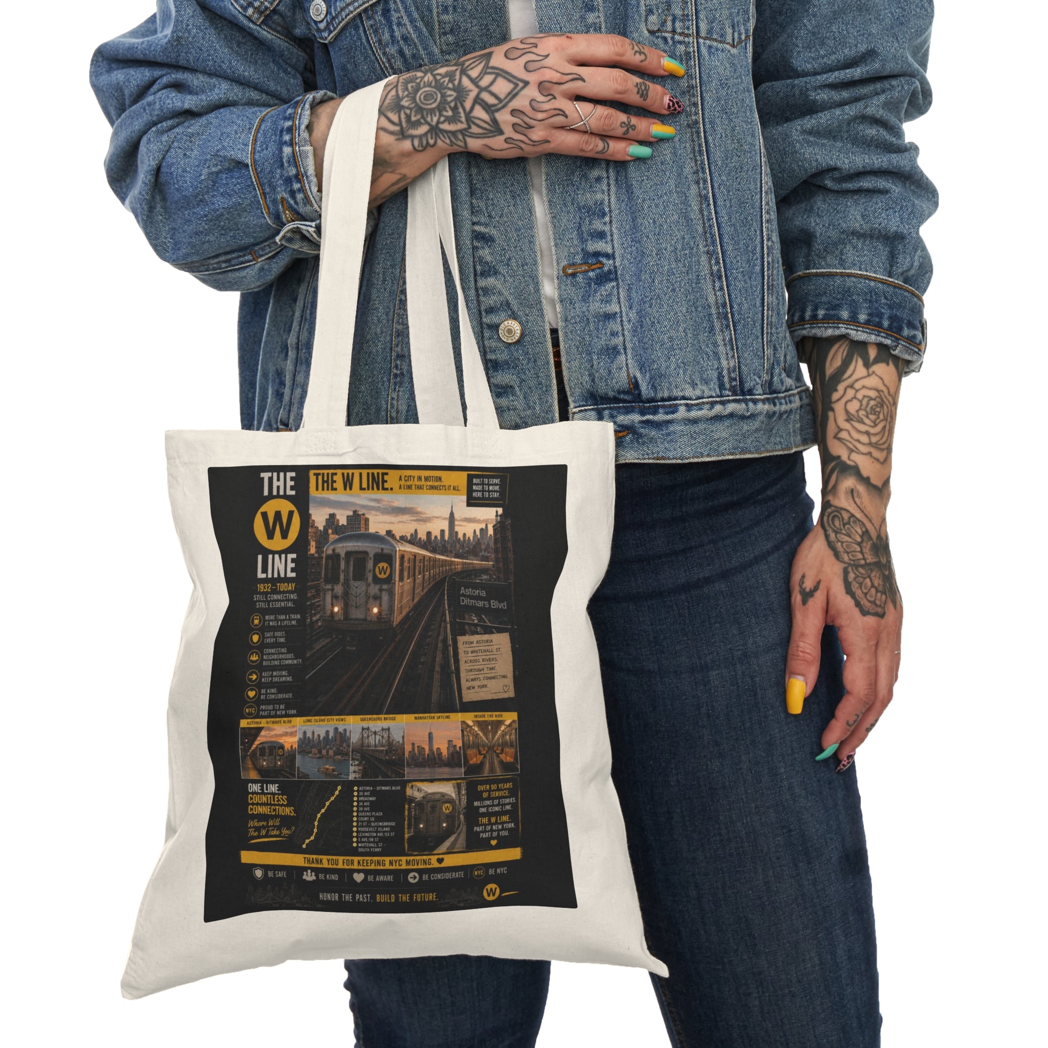 W Line Natural Tote Bag