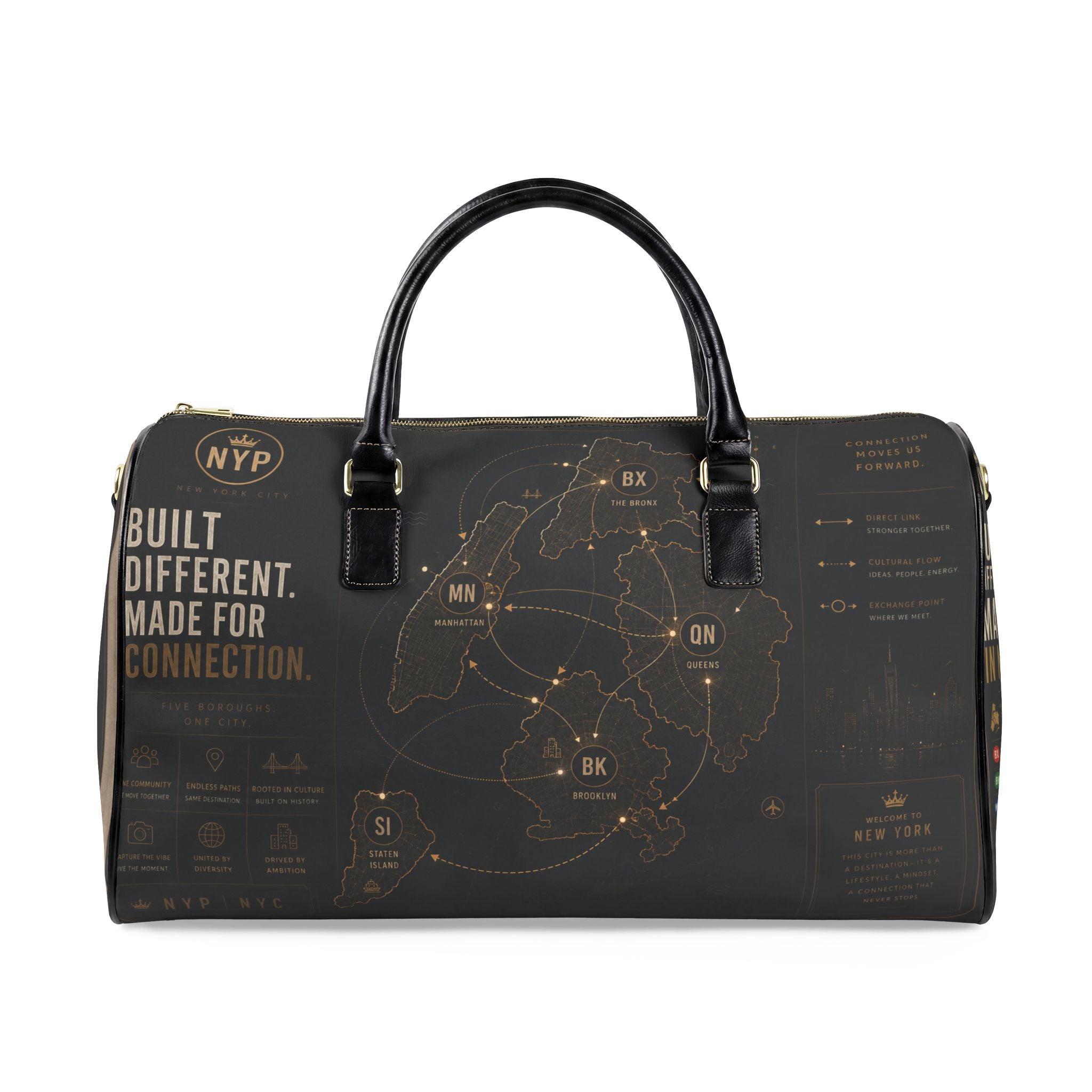 NYP Built Different Leather Travel Bag