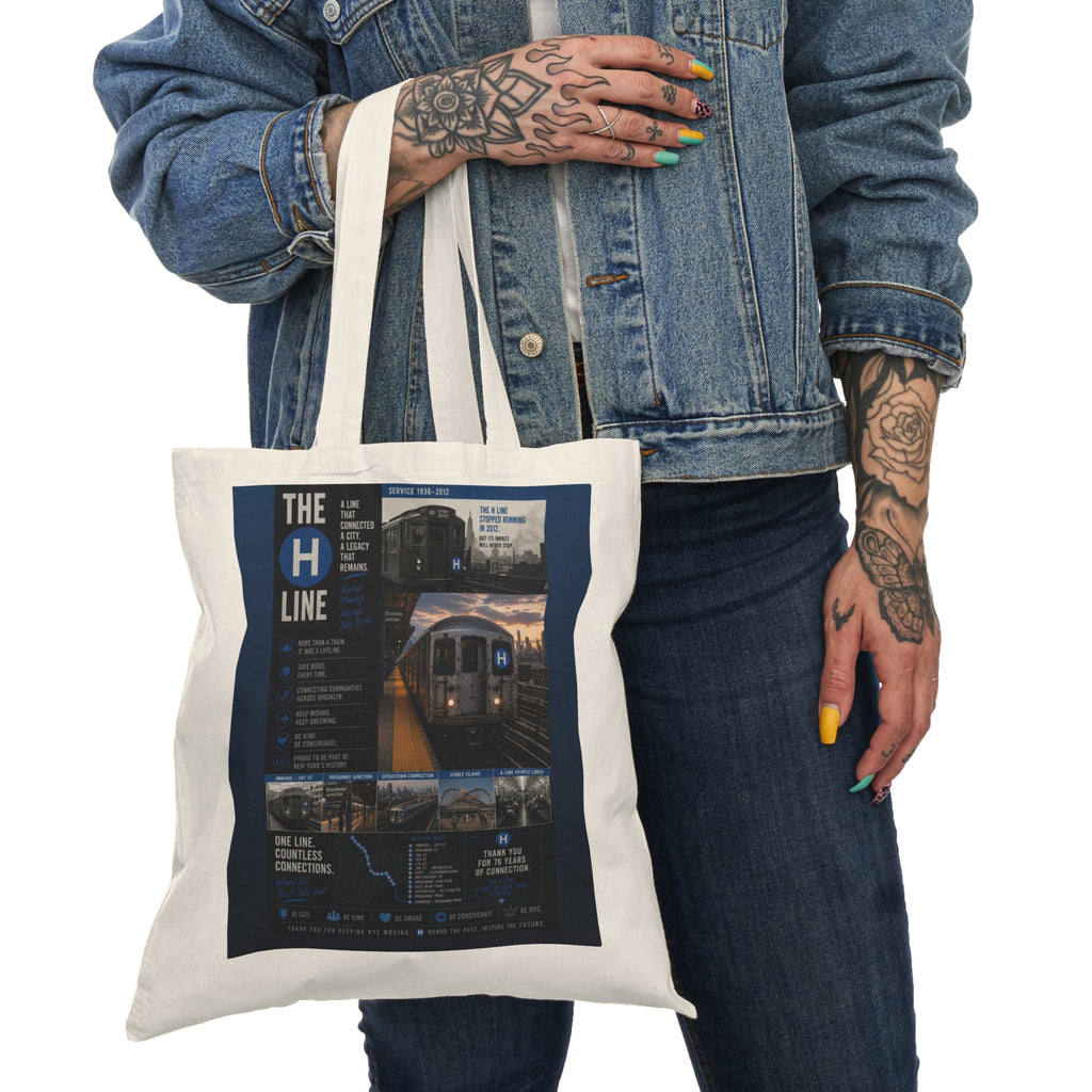 H Line Natural Tote Bag