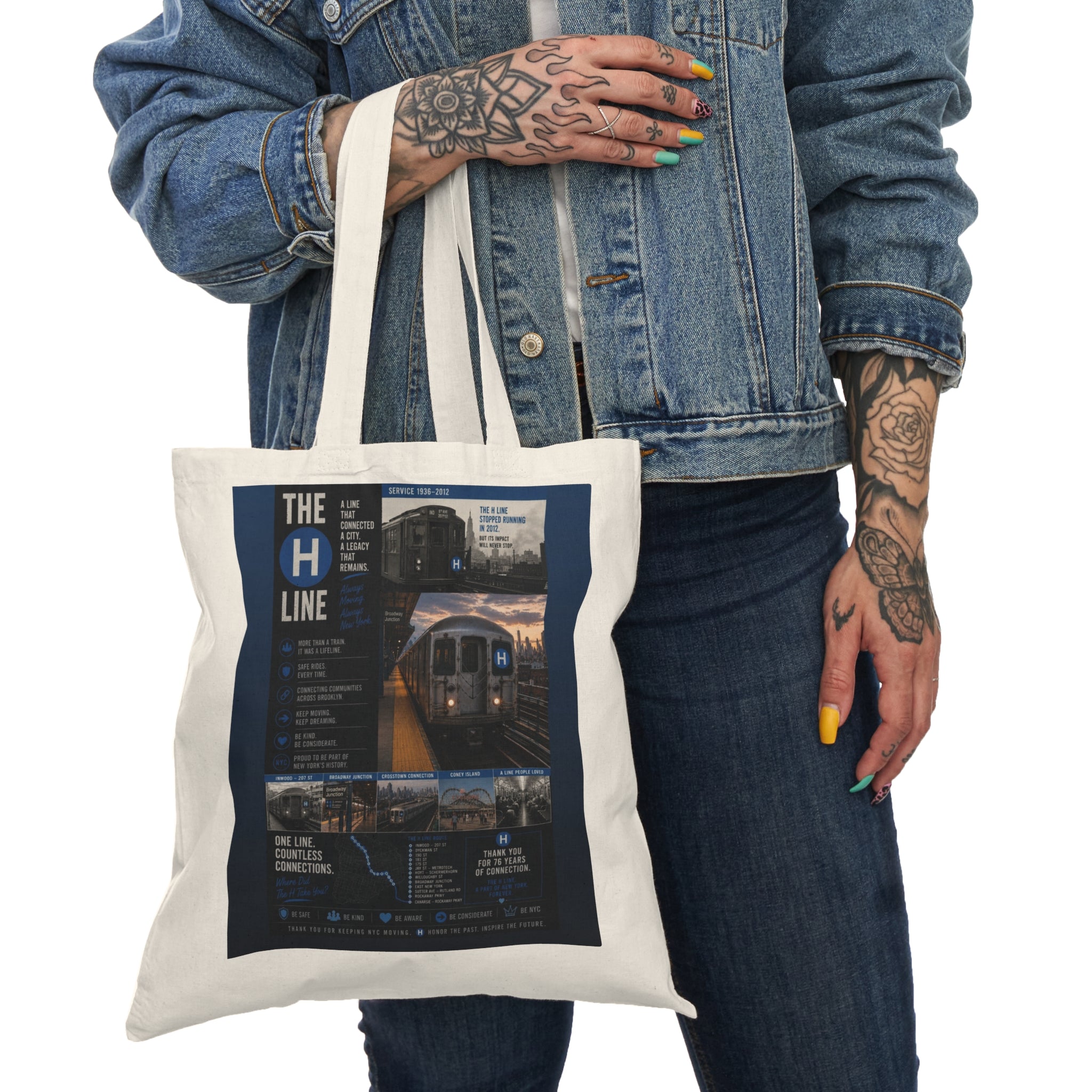 H Line Natural Tote Bag