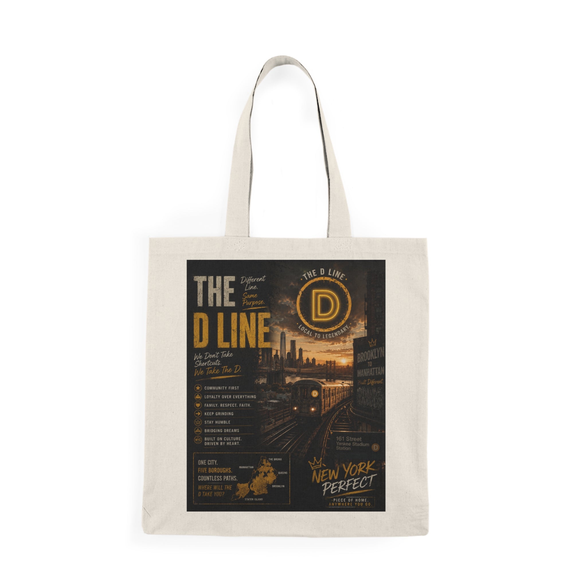 D Line Natural Tote Bag
