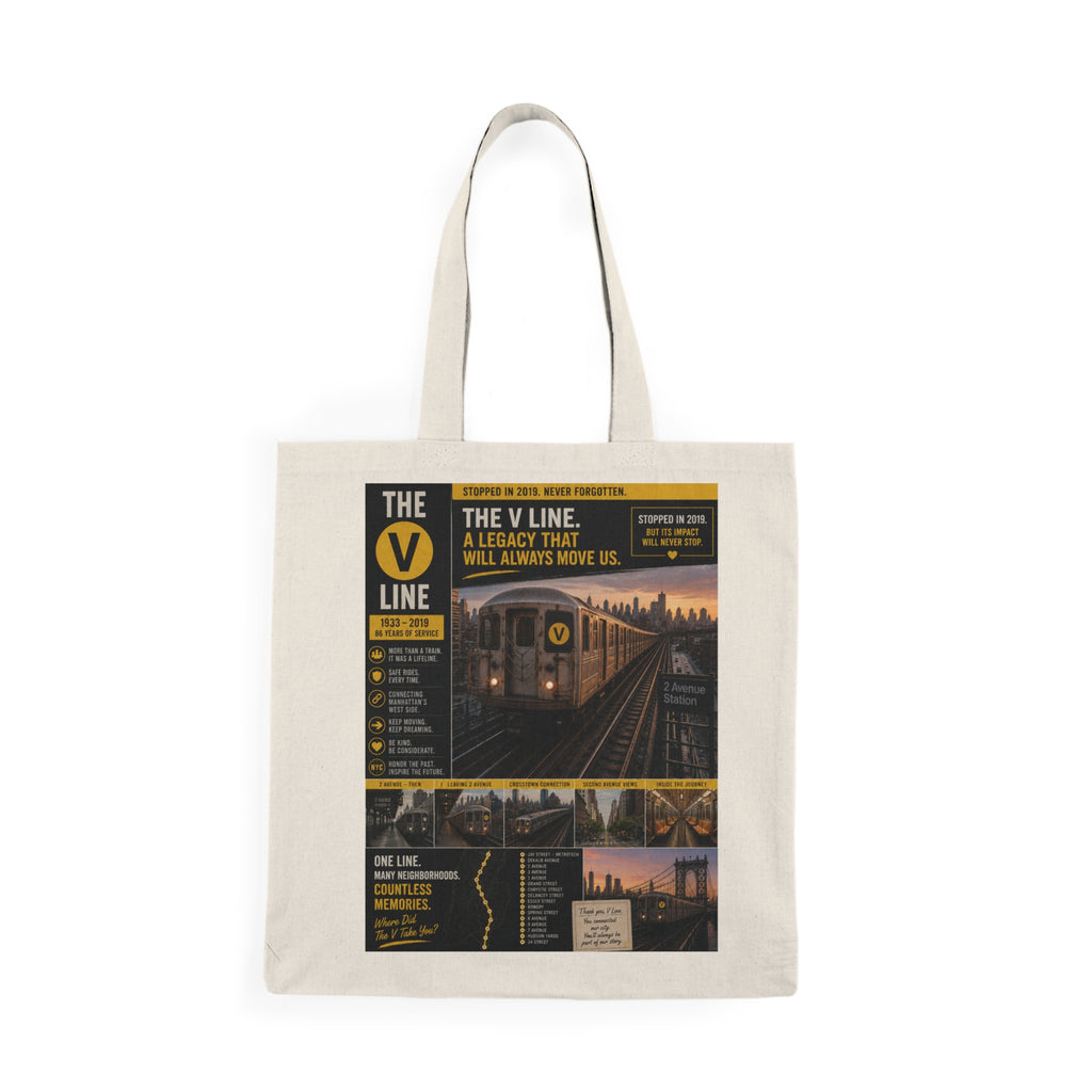 V Line Natural Tote Bag