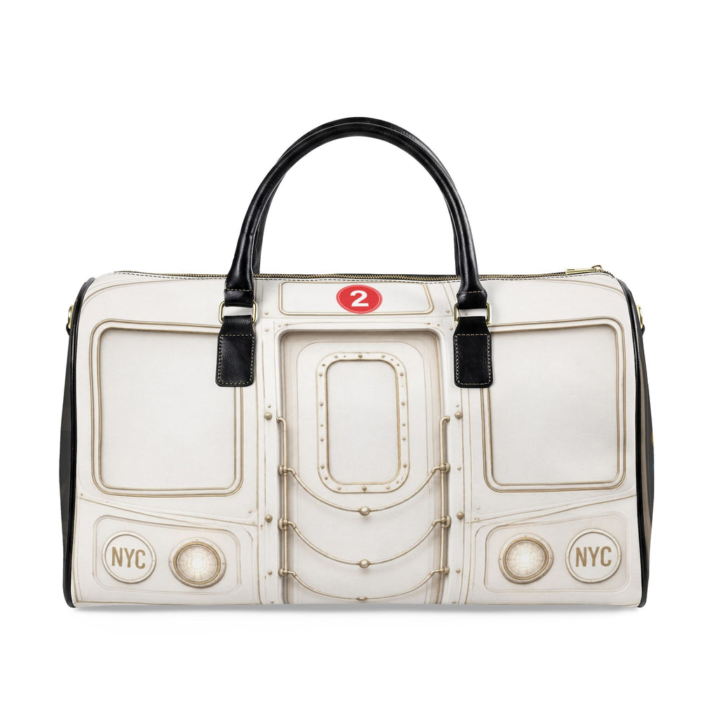 2 Line Faux Leather Travel Bag