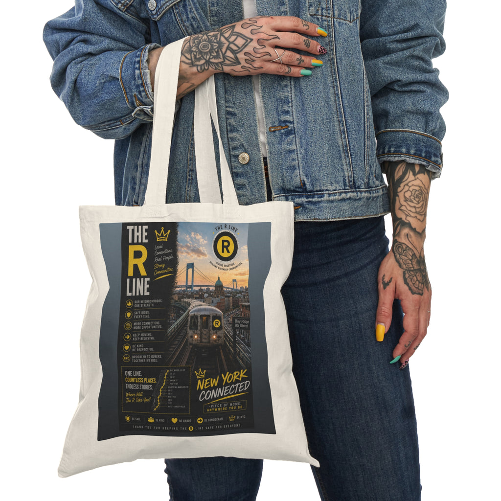 R Line Natural Tote Bag