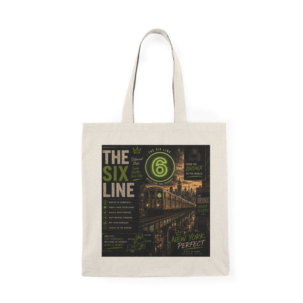 6 Line Natural Tote Bag