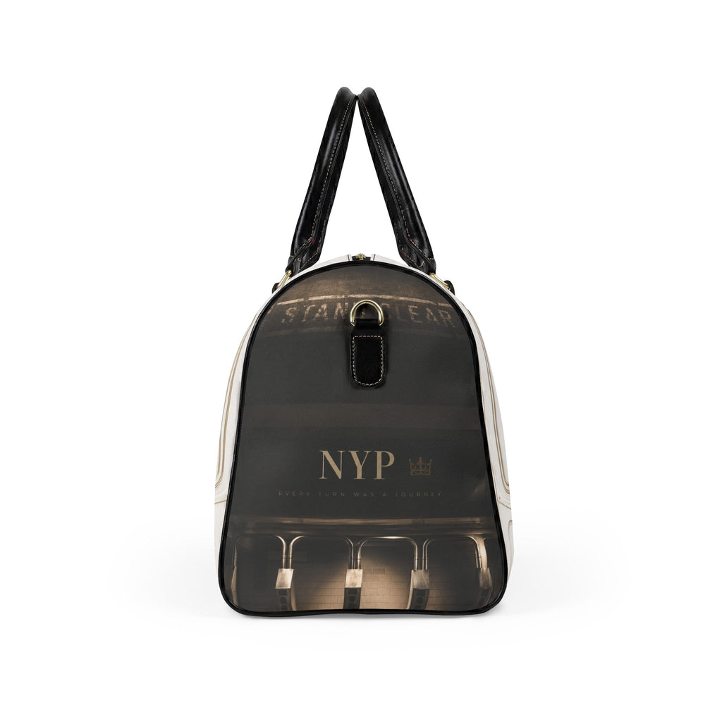 2 Line Faux Leather Travel Bag