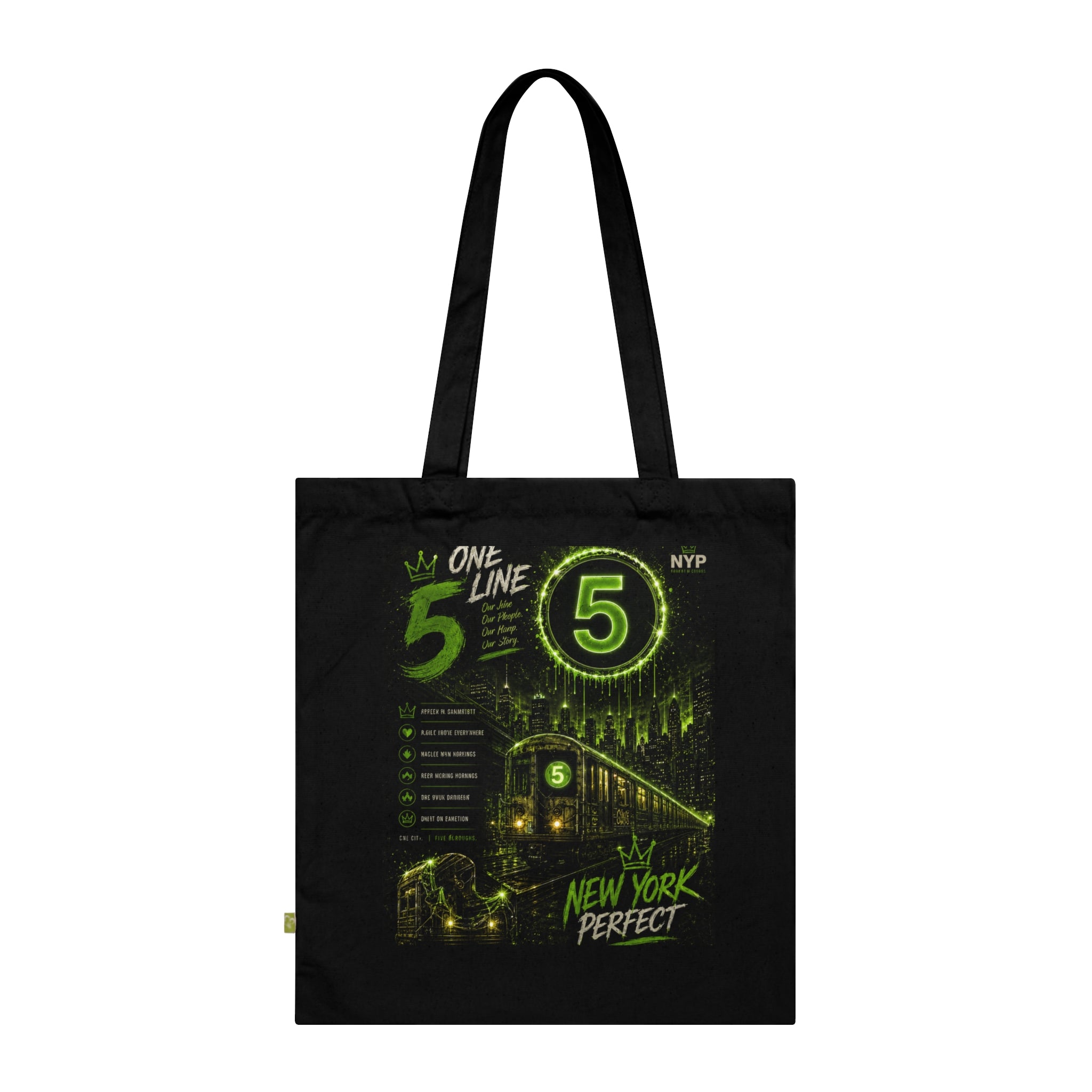 NYP 5 Line Organic Cotton Tote Bag