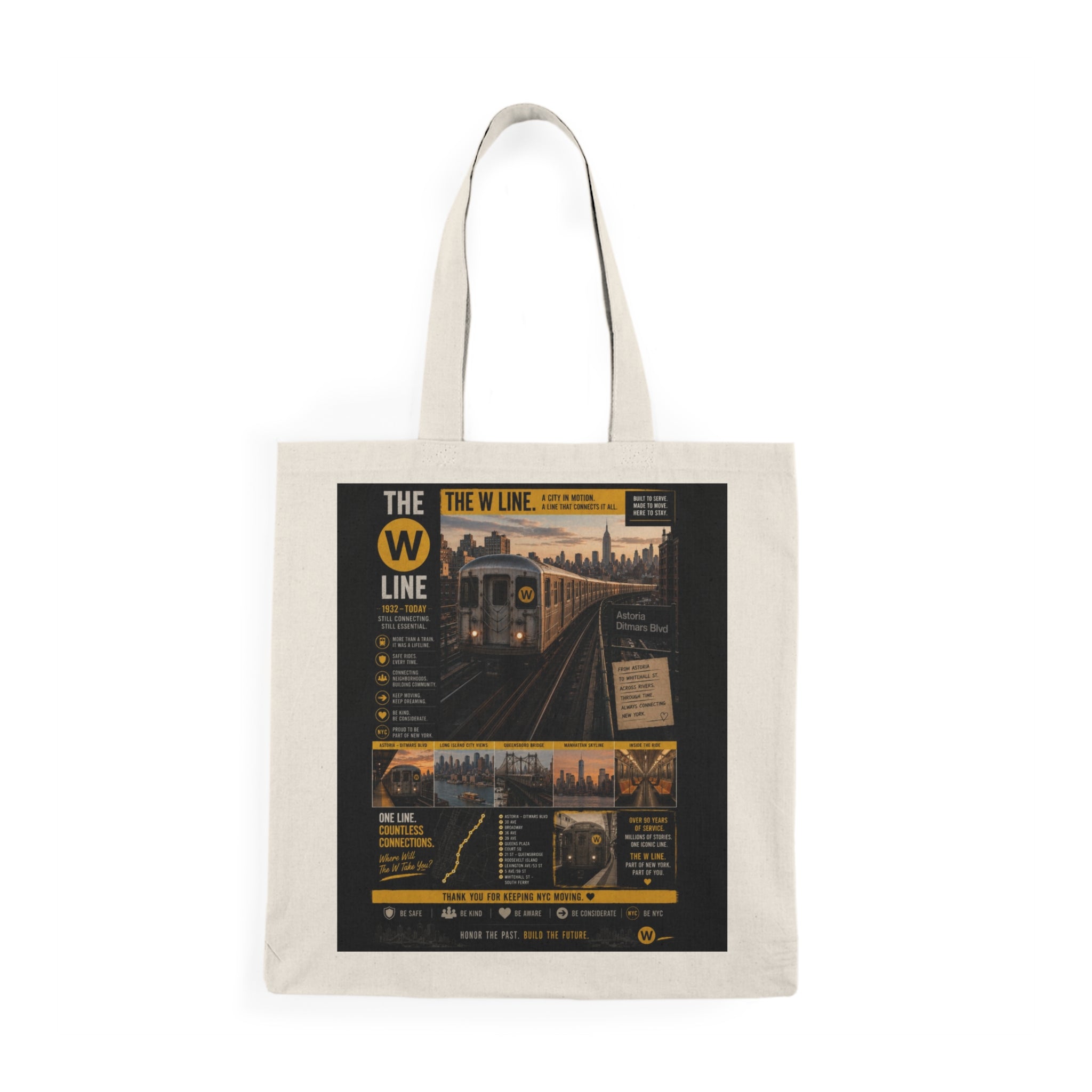W Line Natural Tote Bag