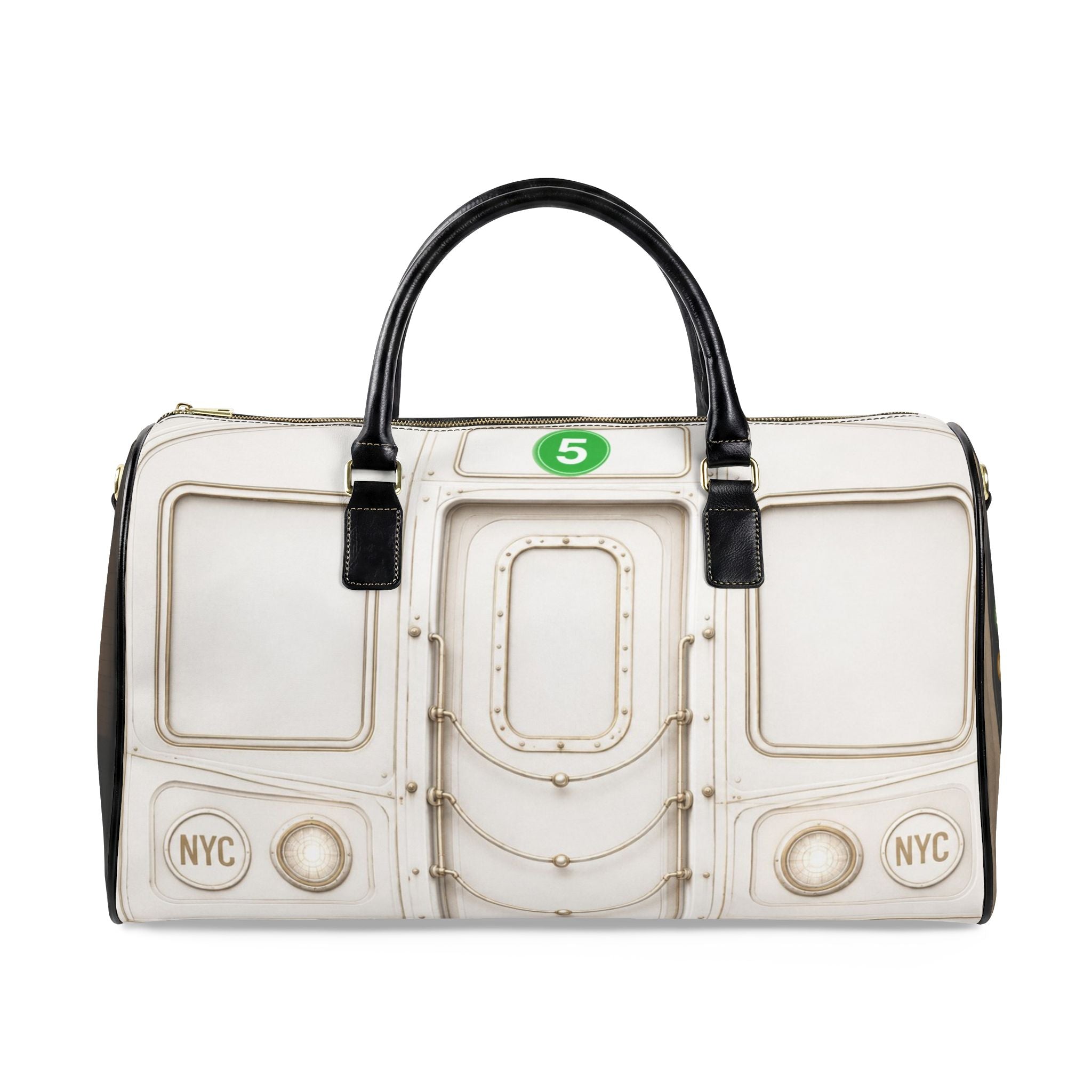 5 Line Leather Travel Bag