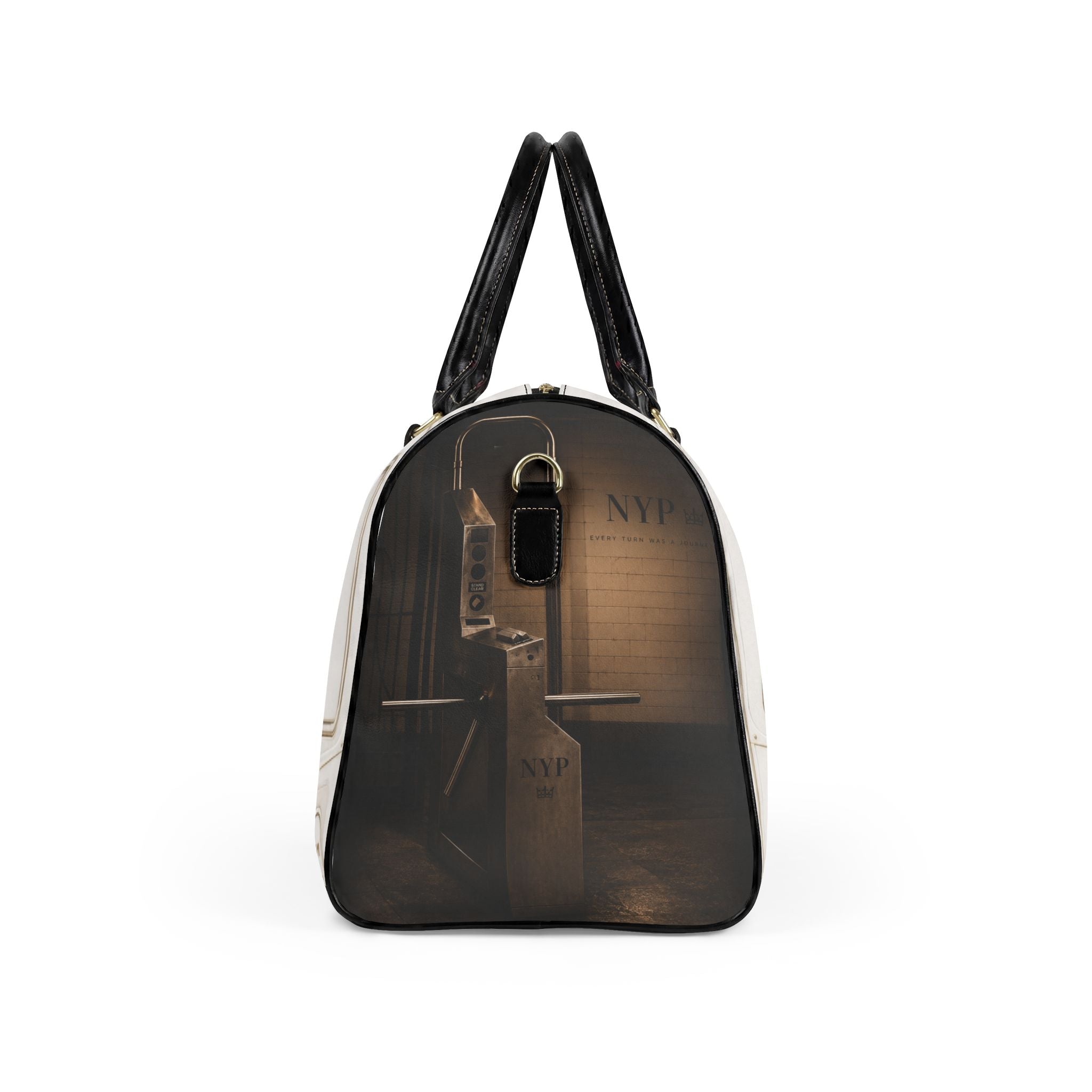 5 Line Leather Travel Bag