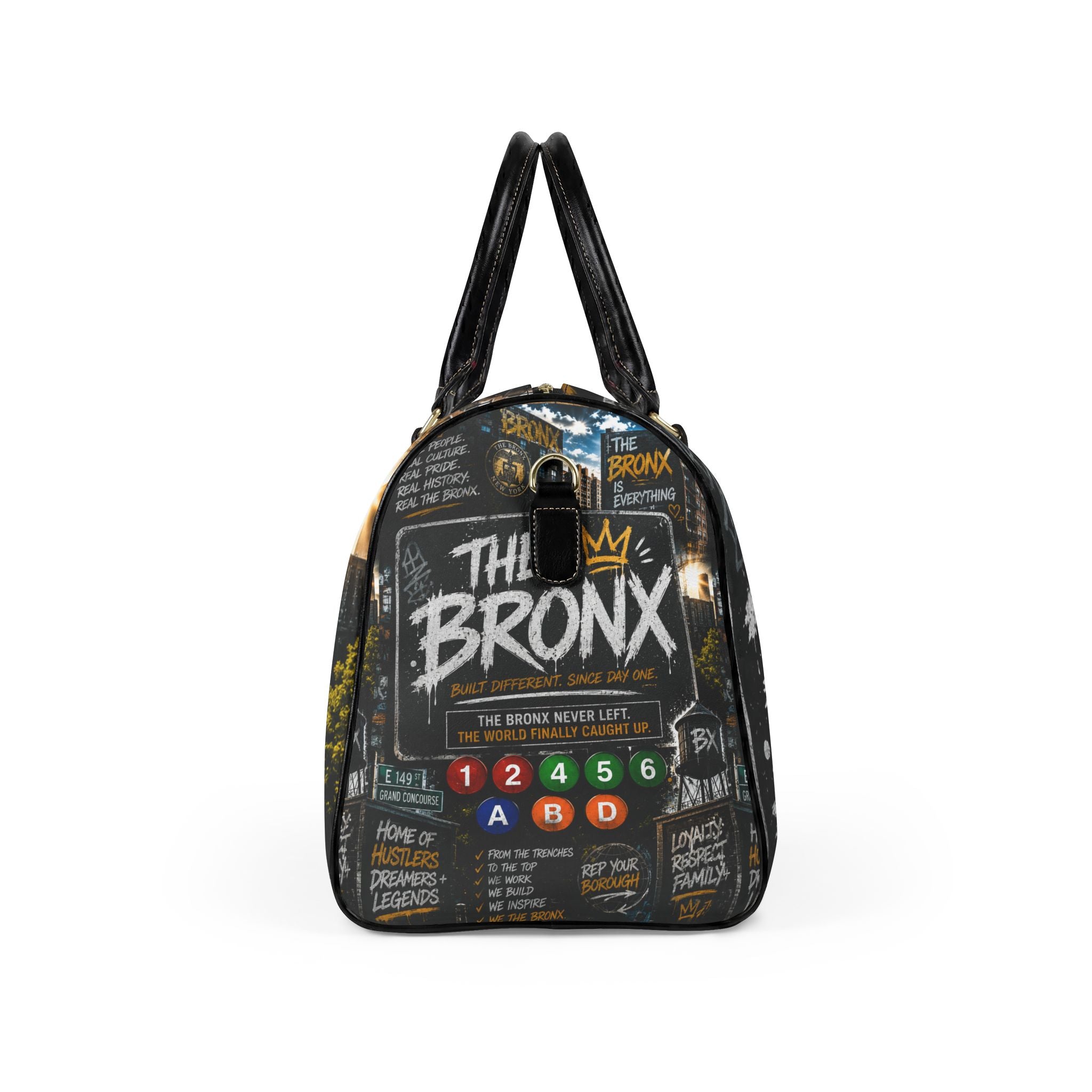 Bronx Black Faux Leather Travel Bag