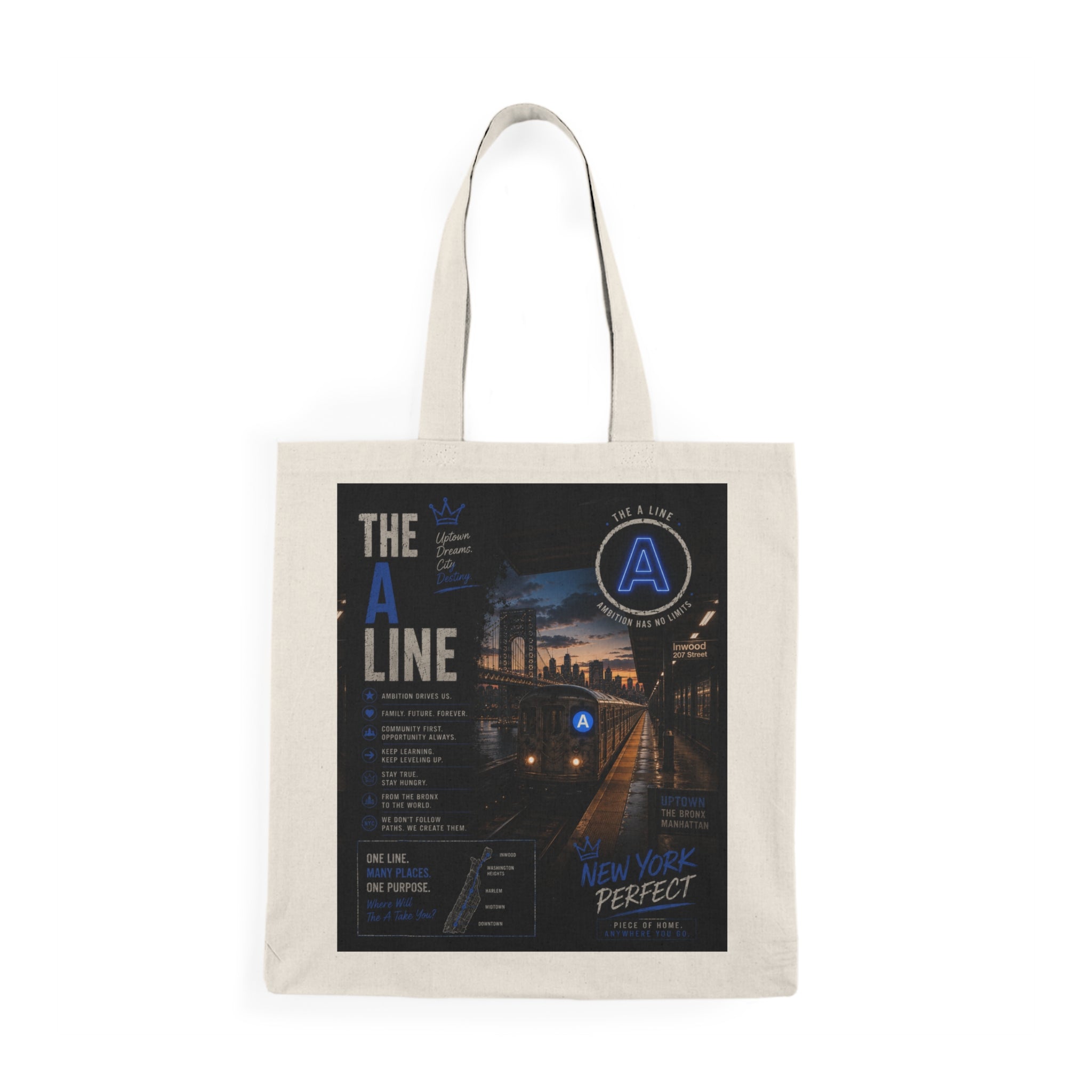 A Line Natural Tote Bag