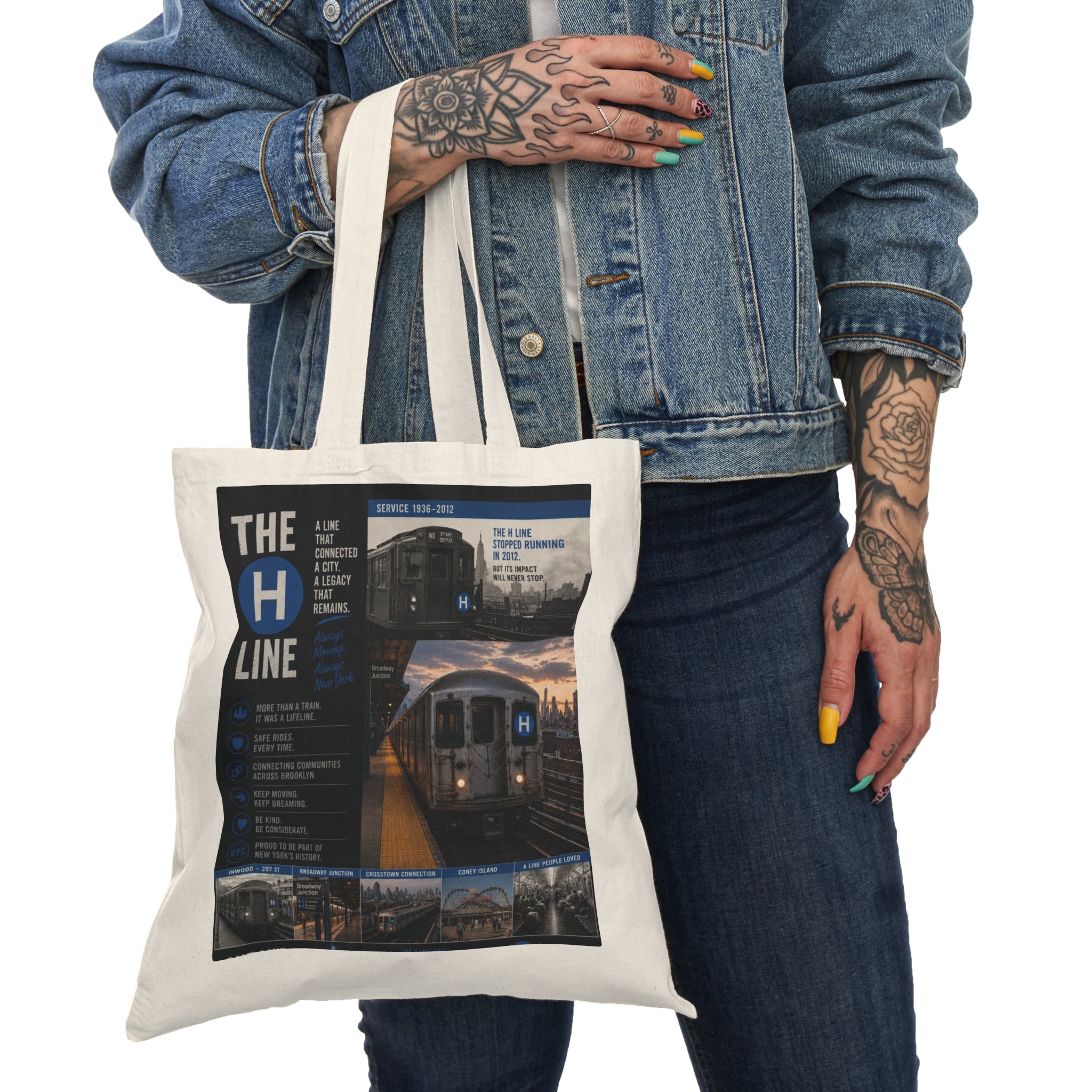 H Line Natural Tote Bag