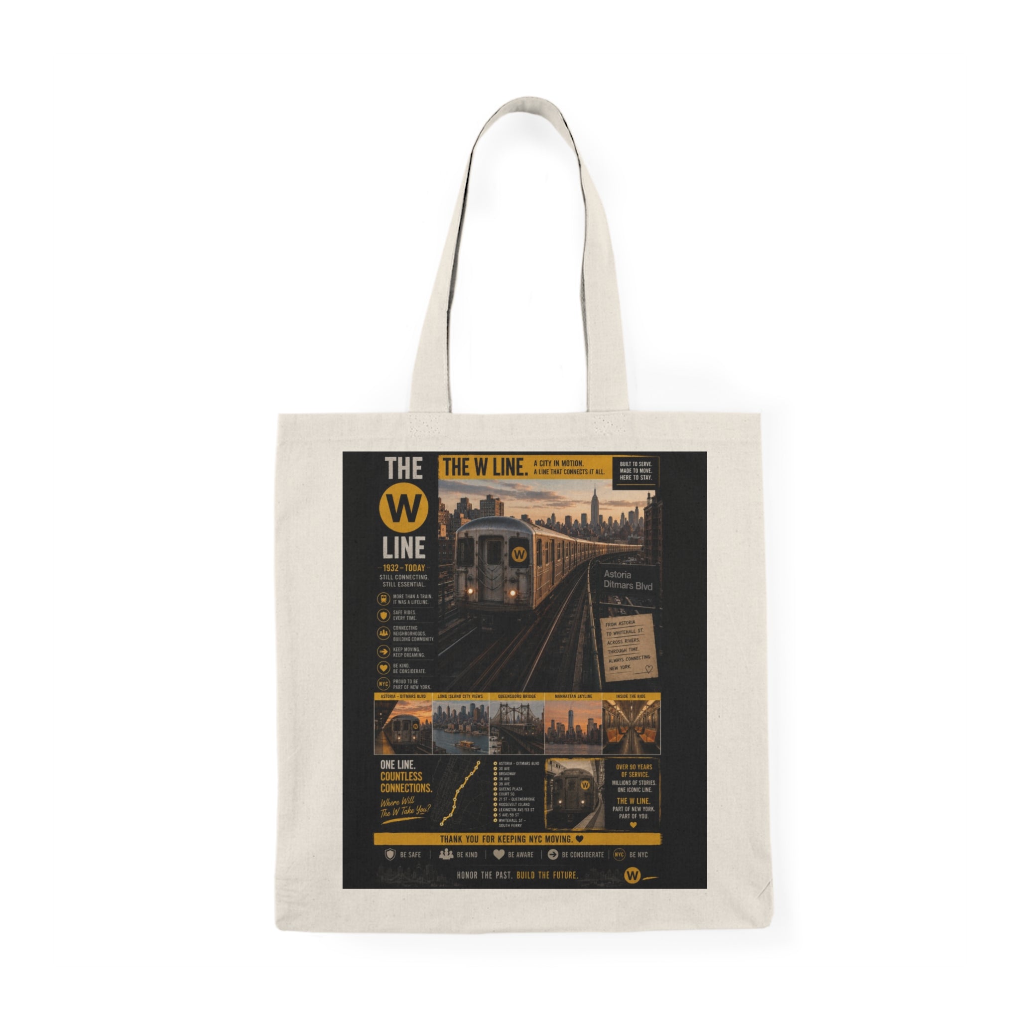 W Line Natural Tote Bag