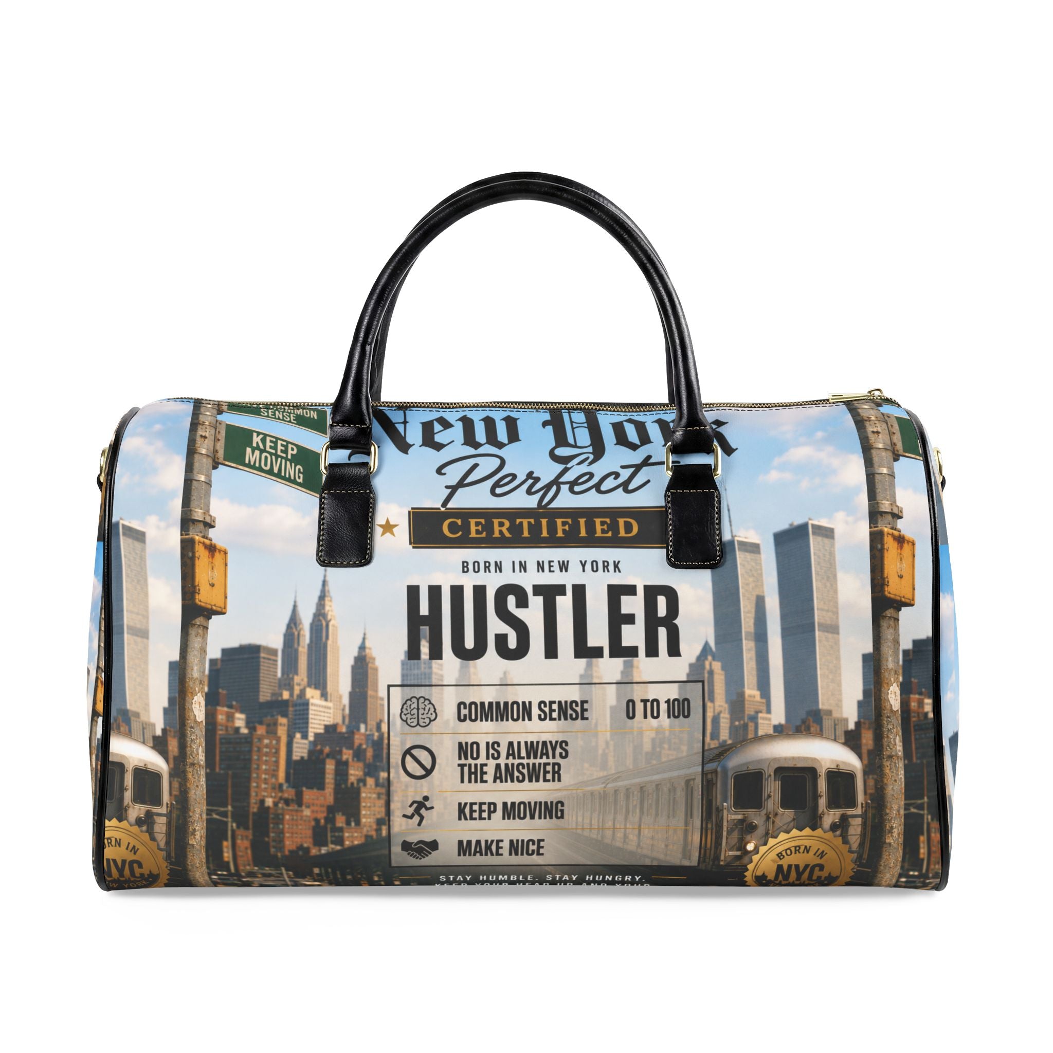 NYP Certified Faux Leather Travel Bag