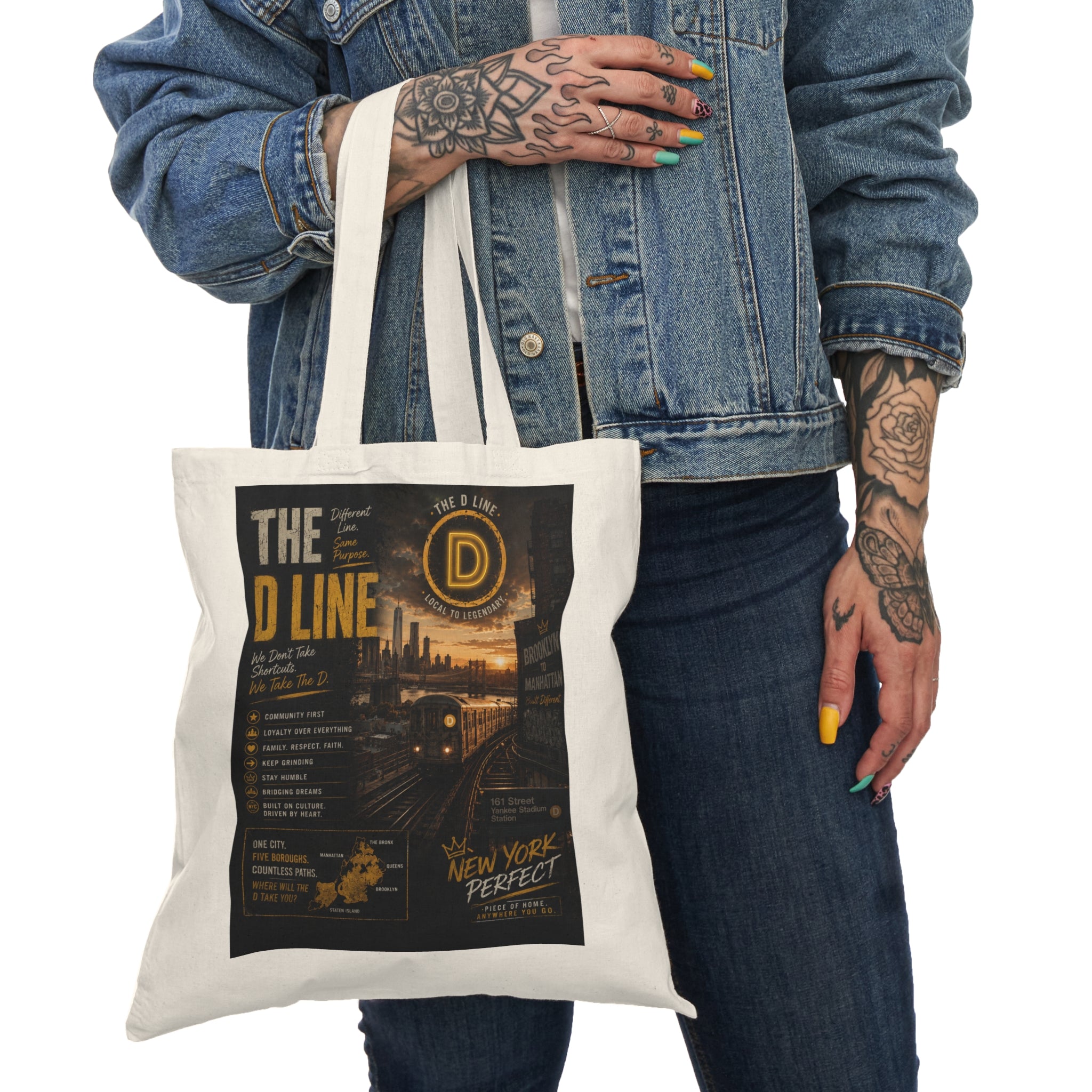 D Line Natural Tote Bag
