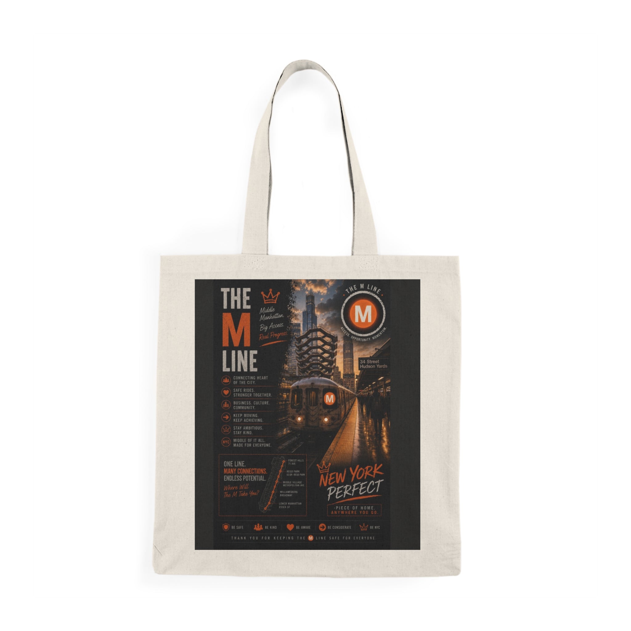 M Line Natural Tote Bag