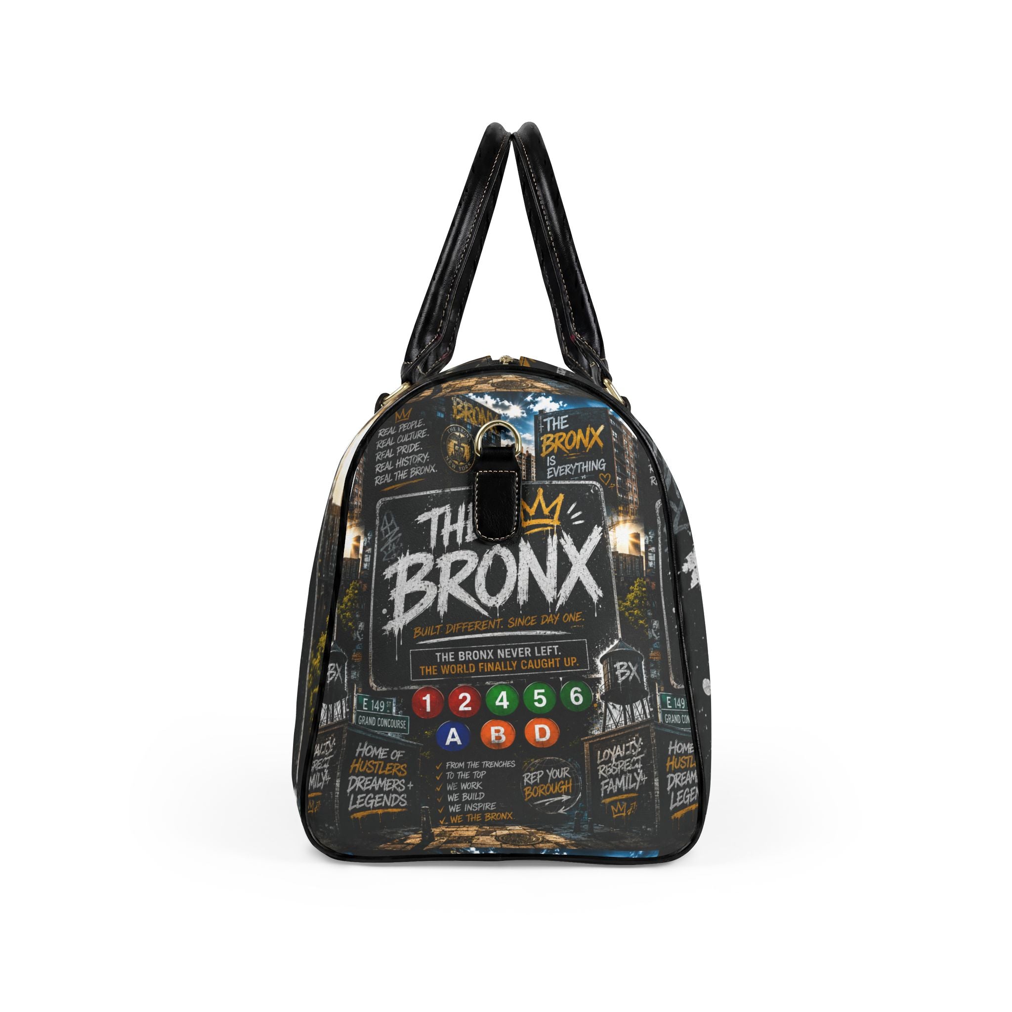 Bronx Black Faux Leather Travel Bag
