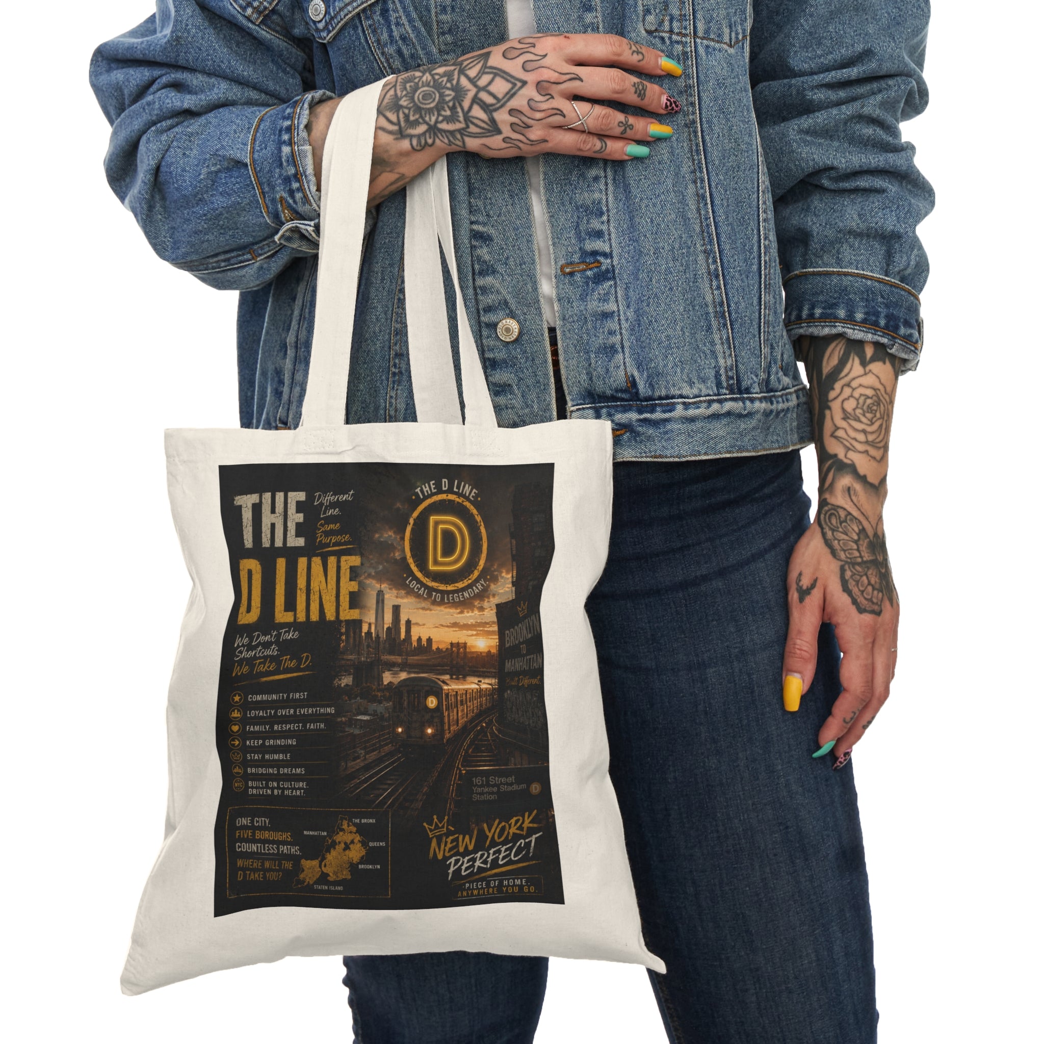 D Line Natural Tote Bag