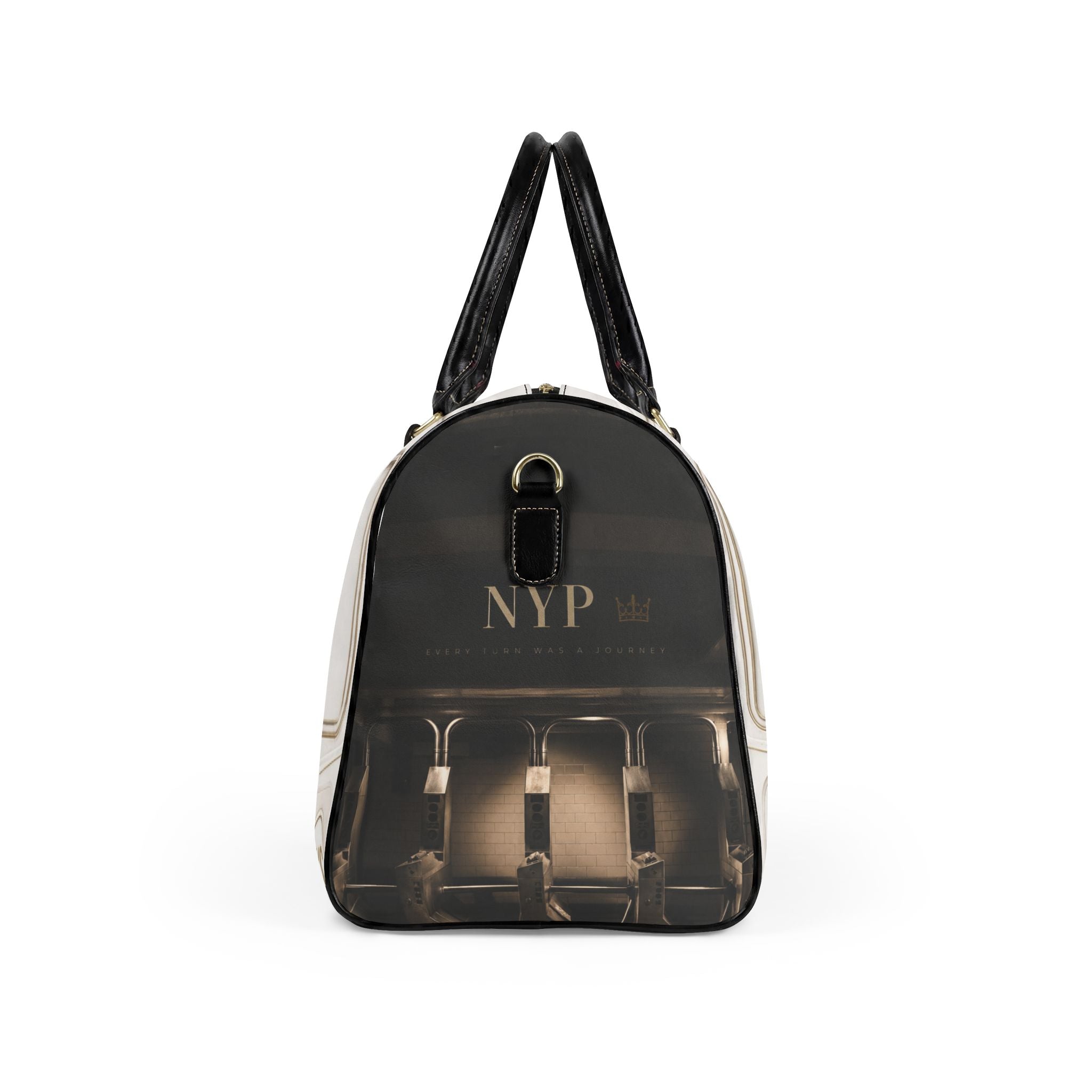 1 Line Faux Leather Travel Bag
