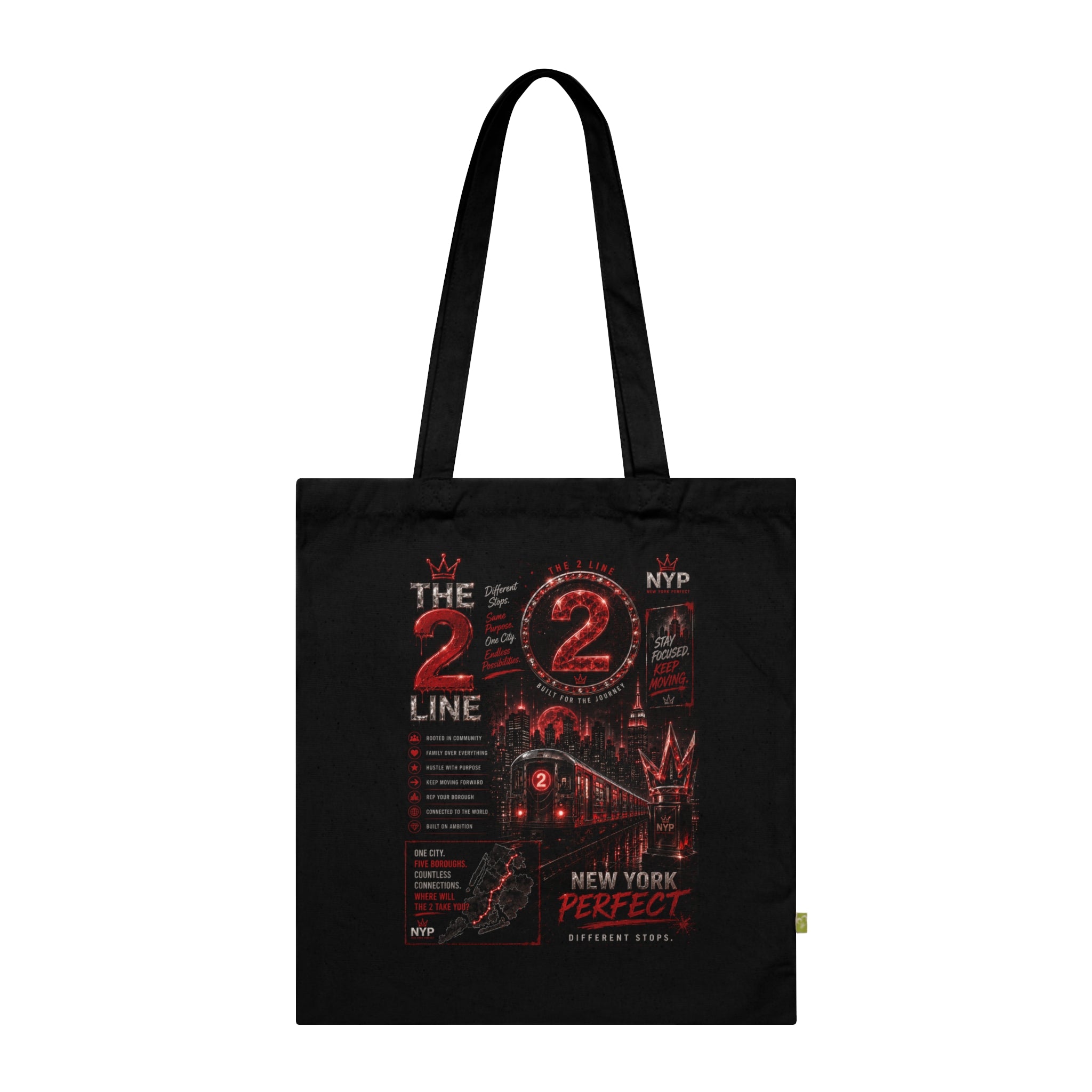 NYP 2 Line Organic Cotton Tote Bag