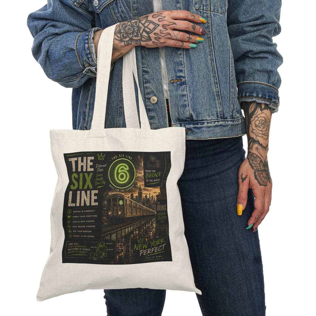6 Line Natural Tote Bag
