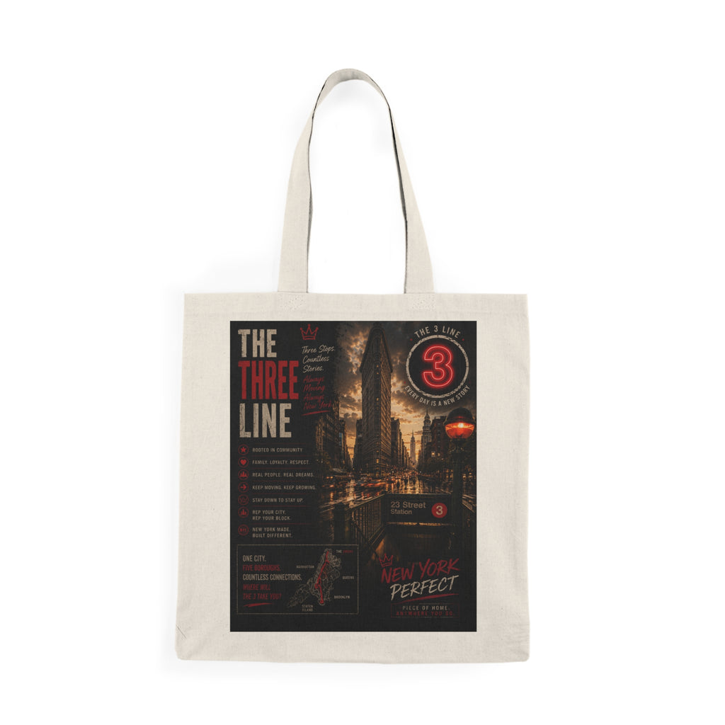 3 Line Natural Tote Bag