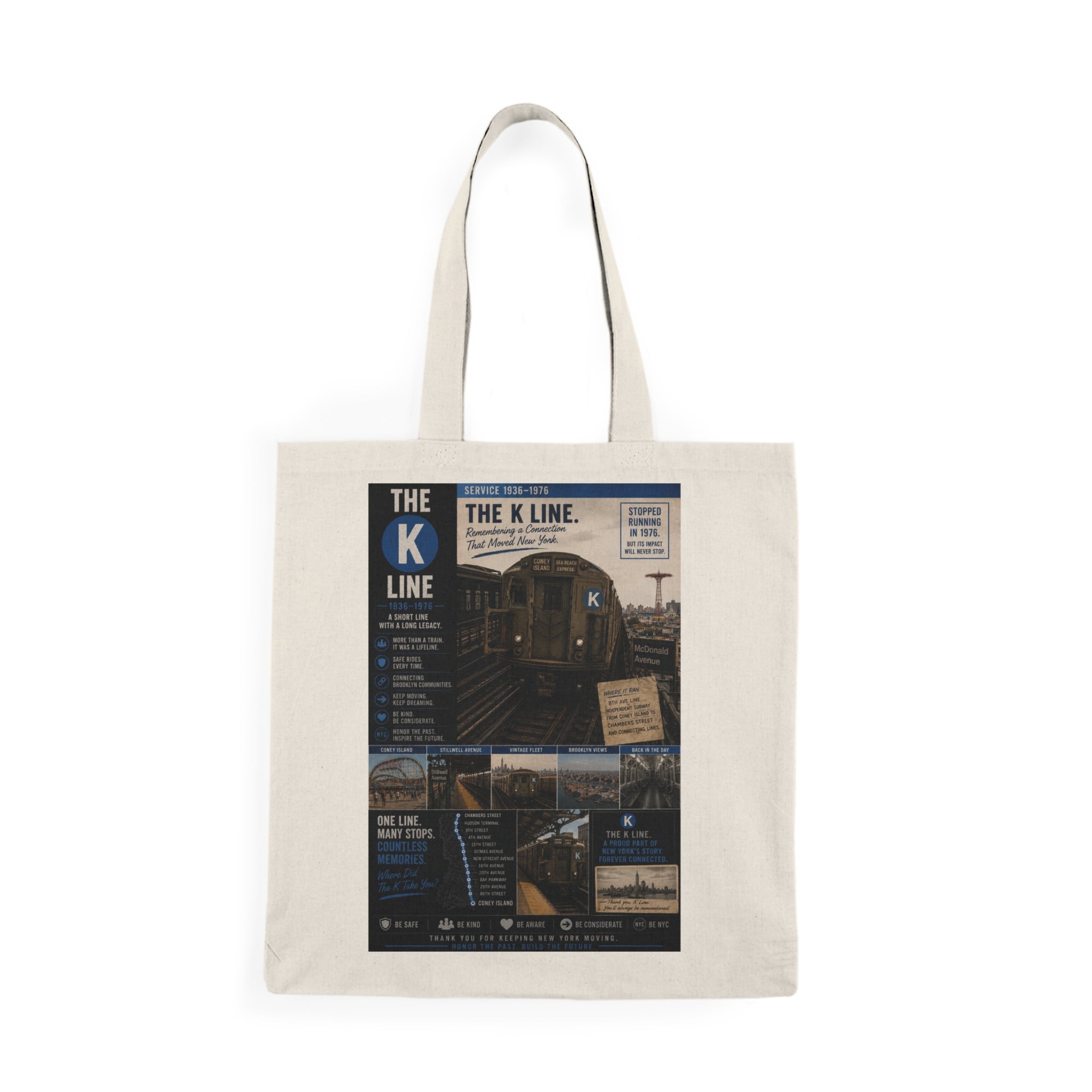 K Line Natural Tote Bag