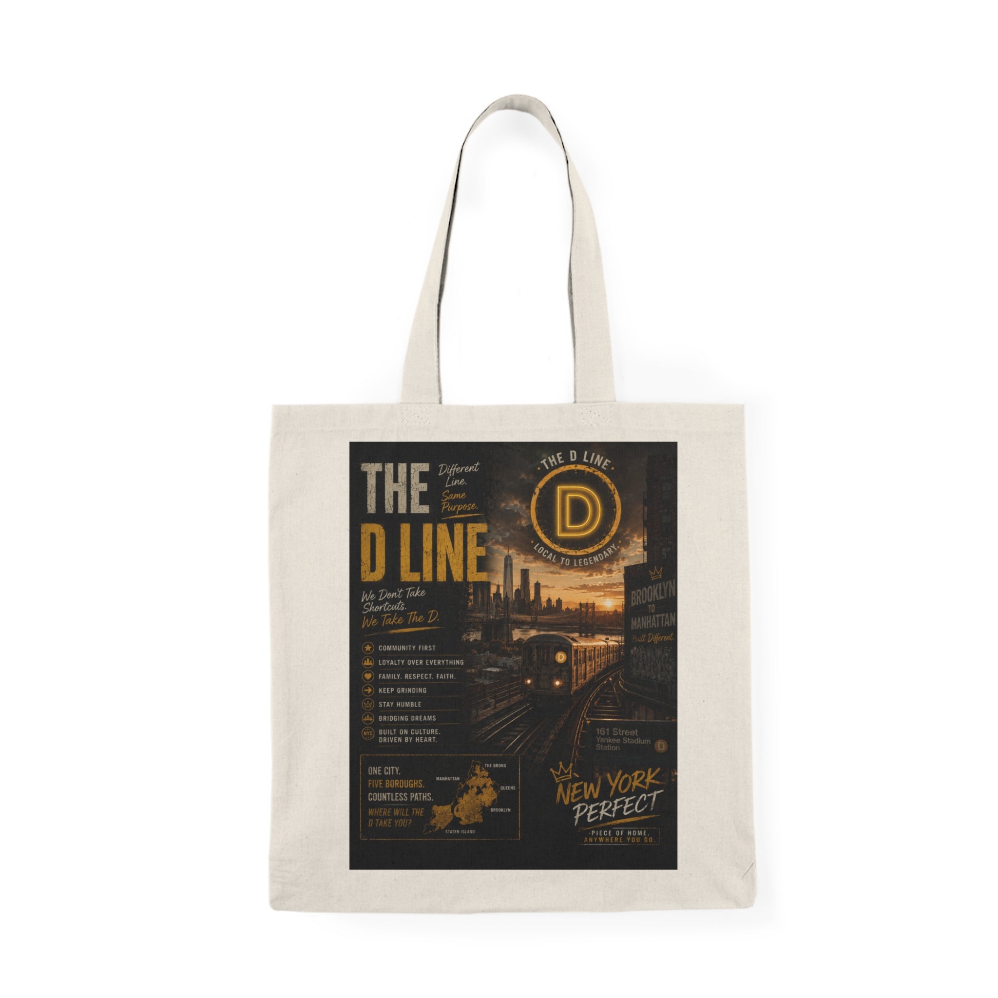 D Line Natural Tote Bag