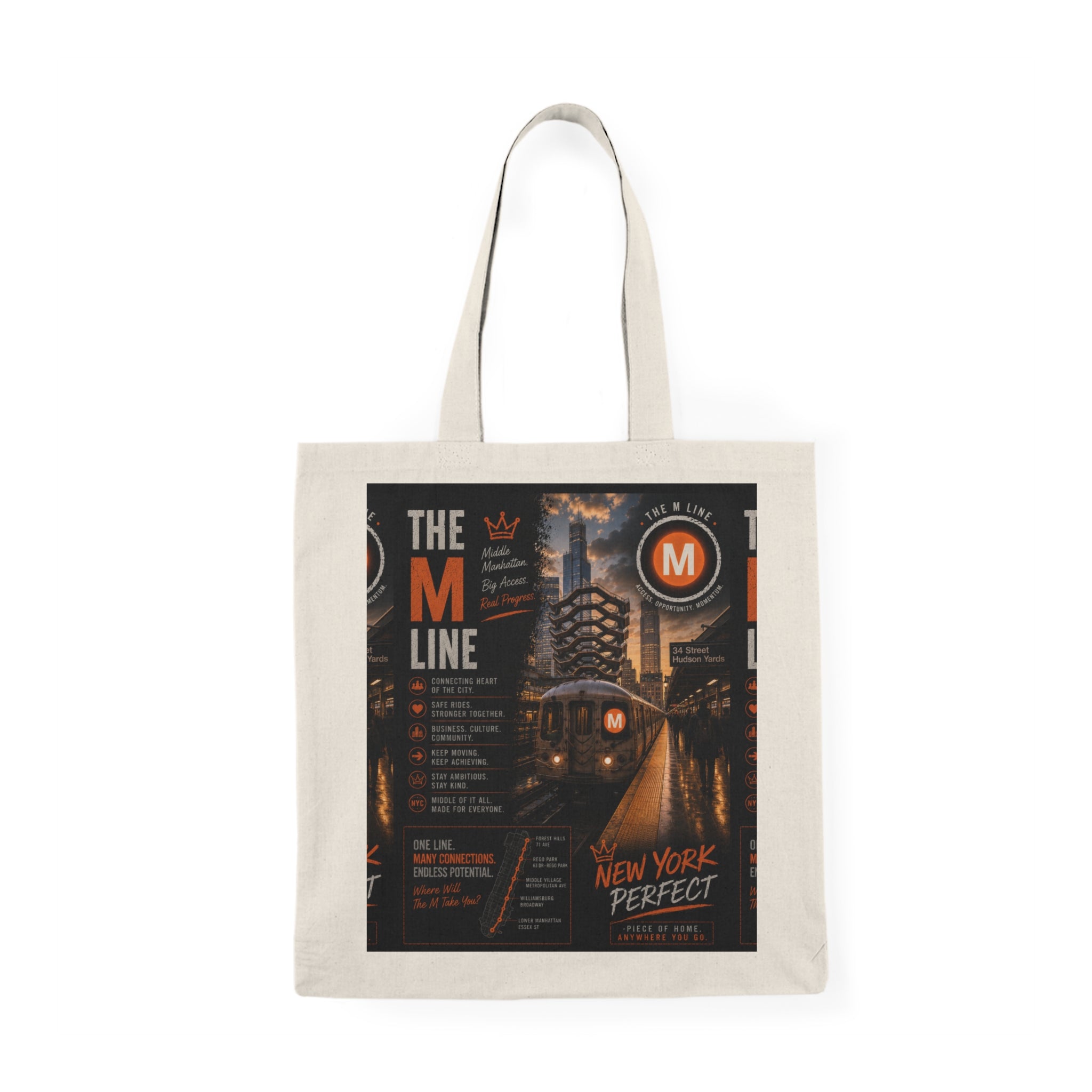 M Line Natural Tote Bag