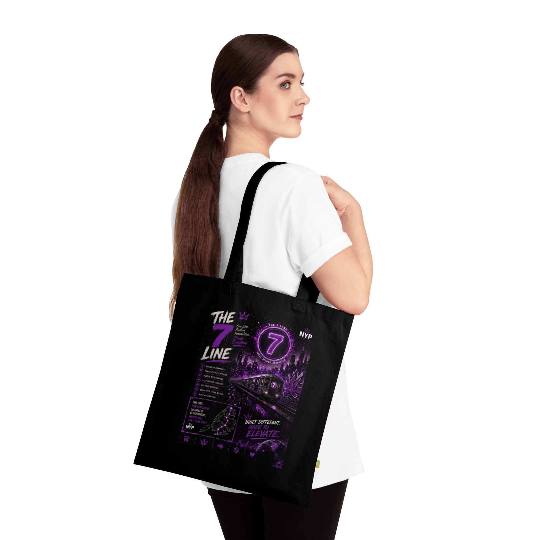 NYP 7 Line Cotton Tote Bag